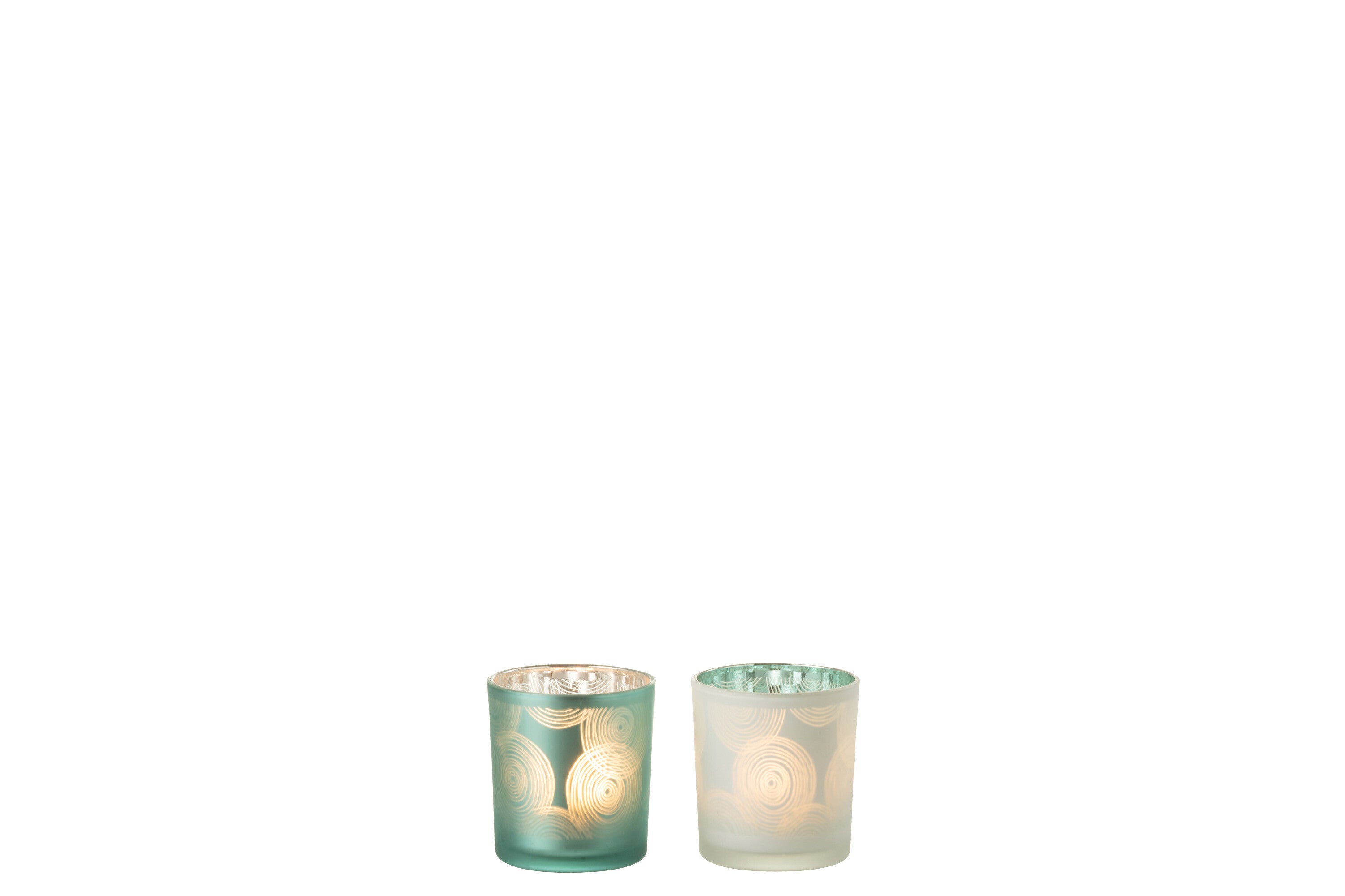 Theelichthouder Spiralen Glas Mix S/2 - J-LINE