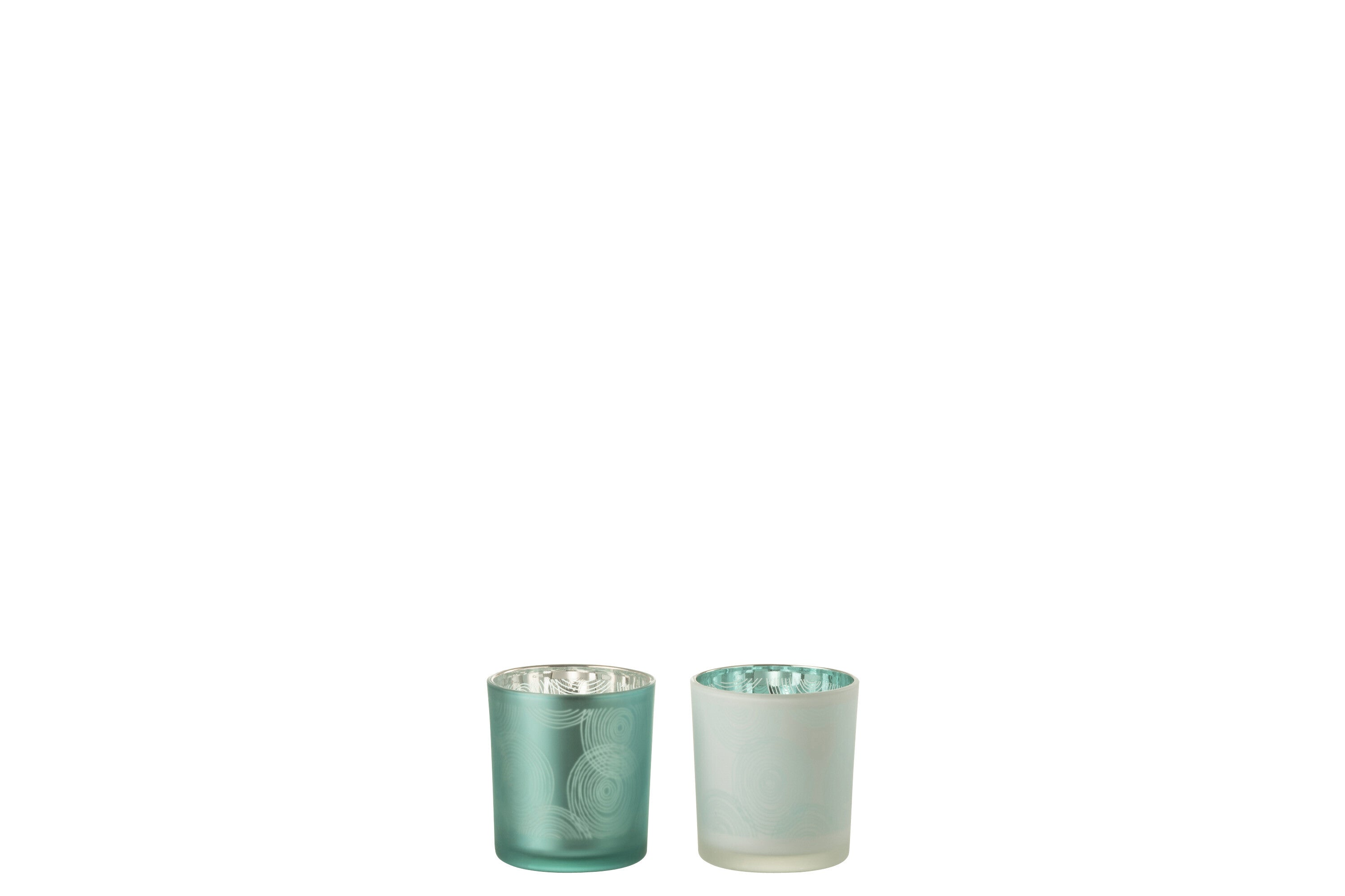 Theelichthouder Spiralen Glas Mix S/2 - J-LINE