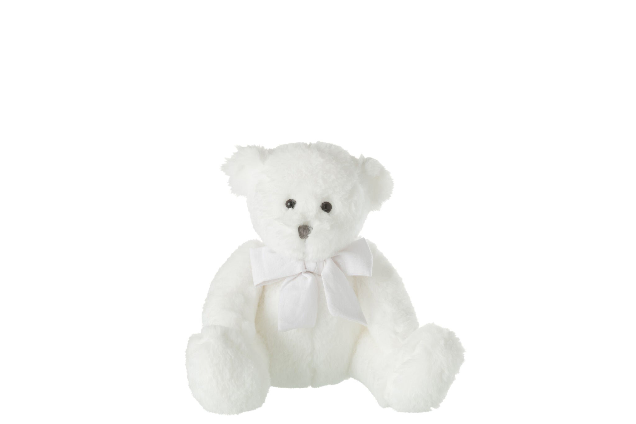 Beer Knuffel Met Strik Polyester Wit S - J-LINE
