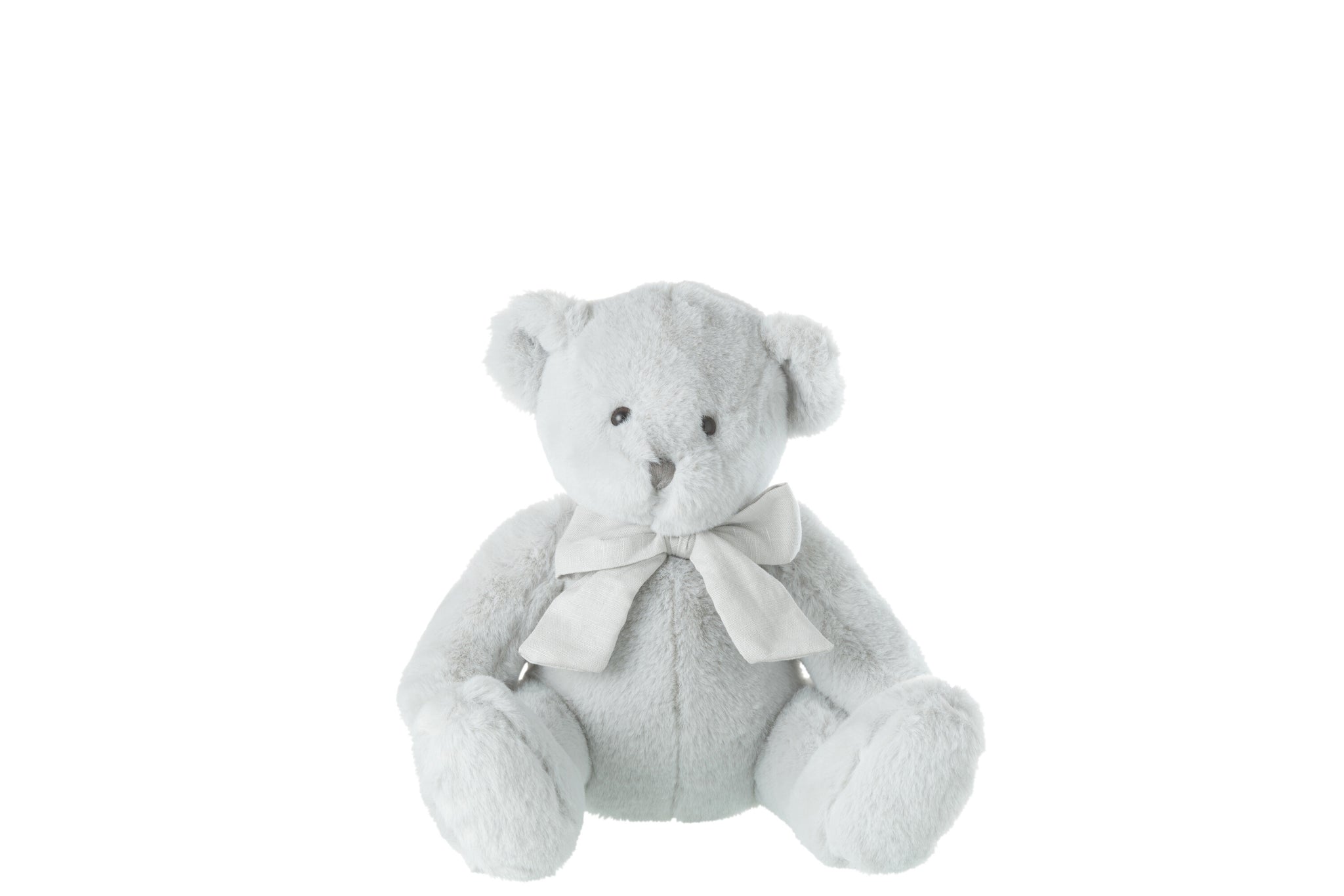 Knuffelbeer met strik van polyester grijs S - J-LINE