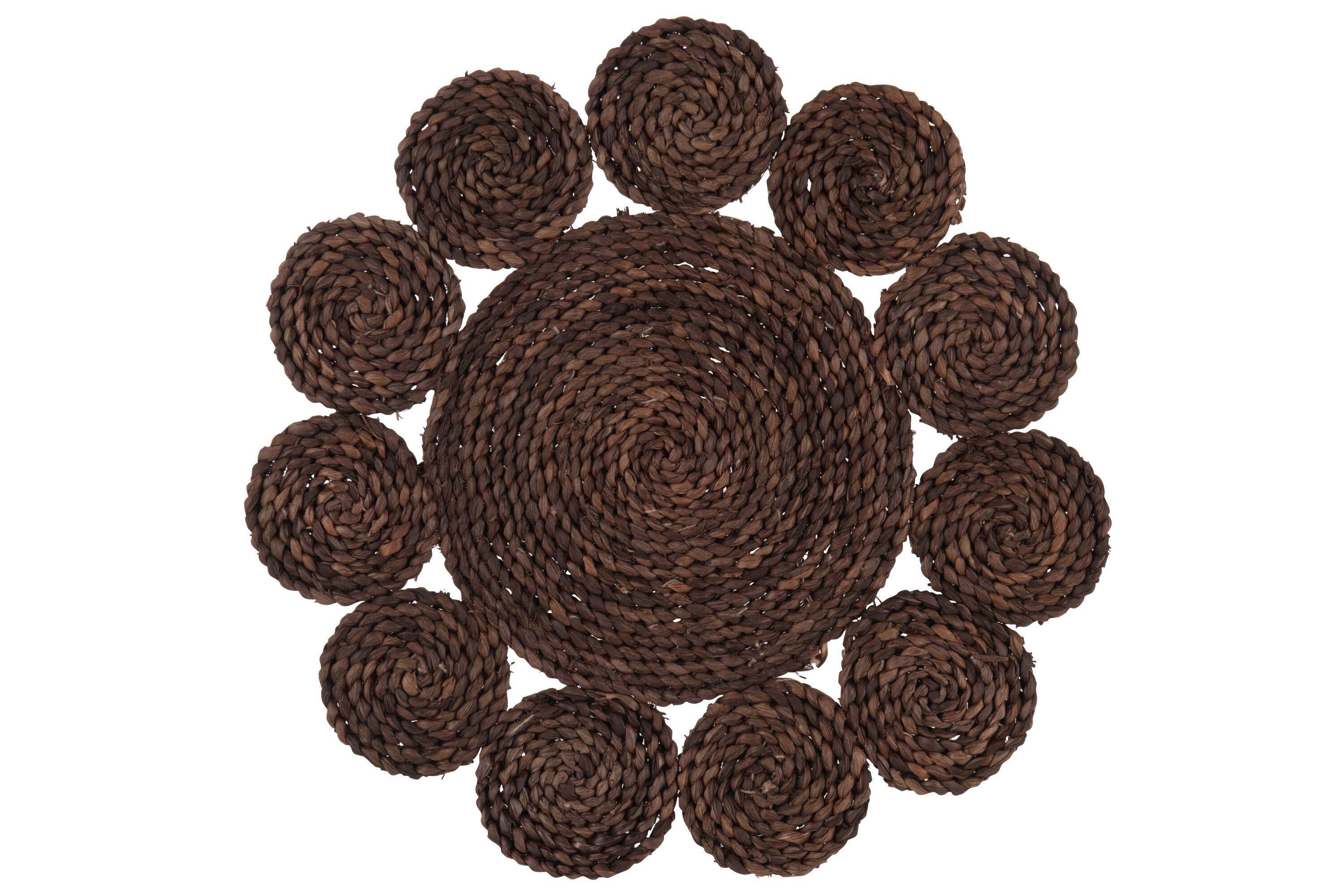 Set de table rond fleur marron foncé - J-LINE