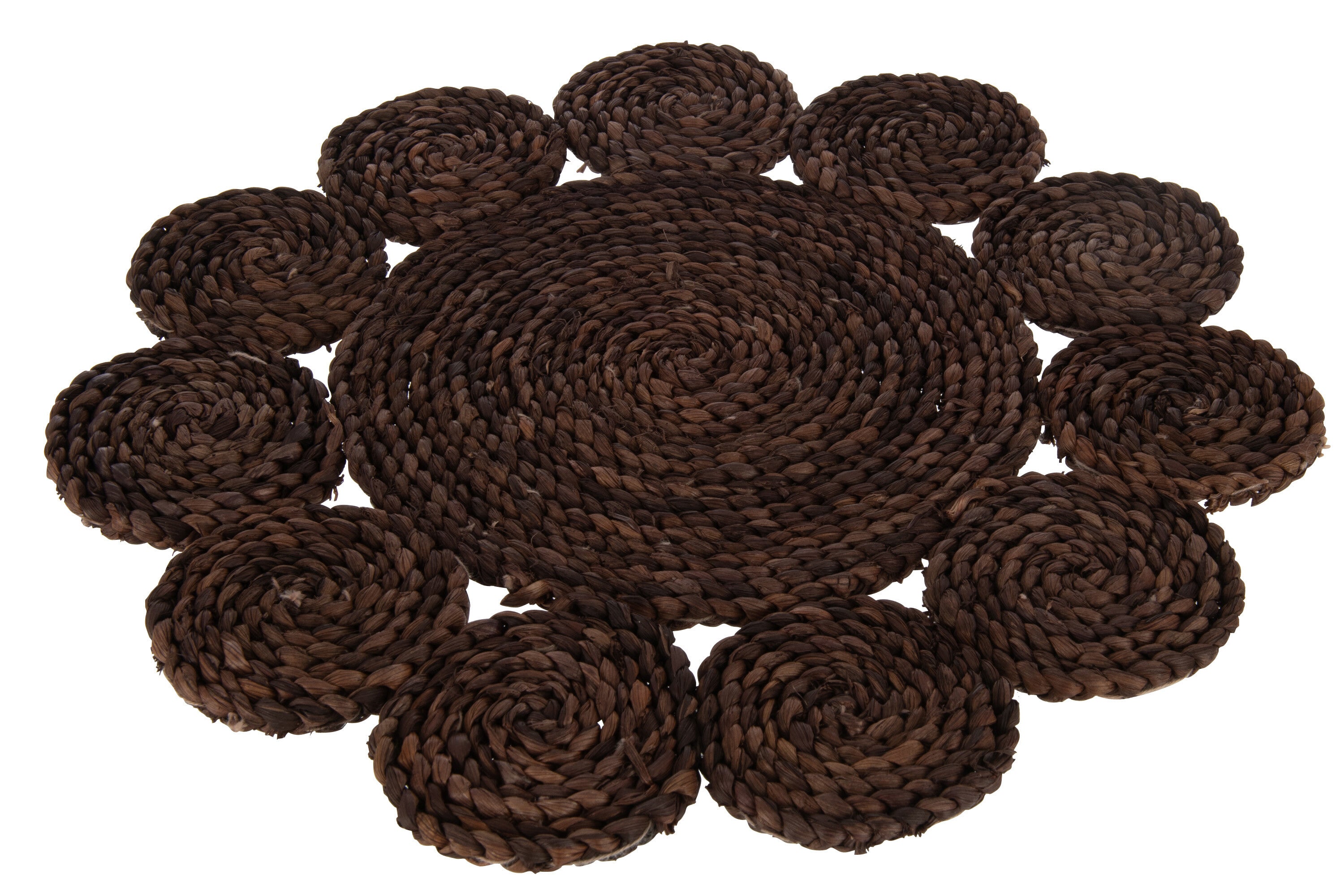 Set de table rond fleur marron foncé - J-LINE