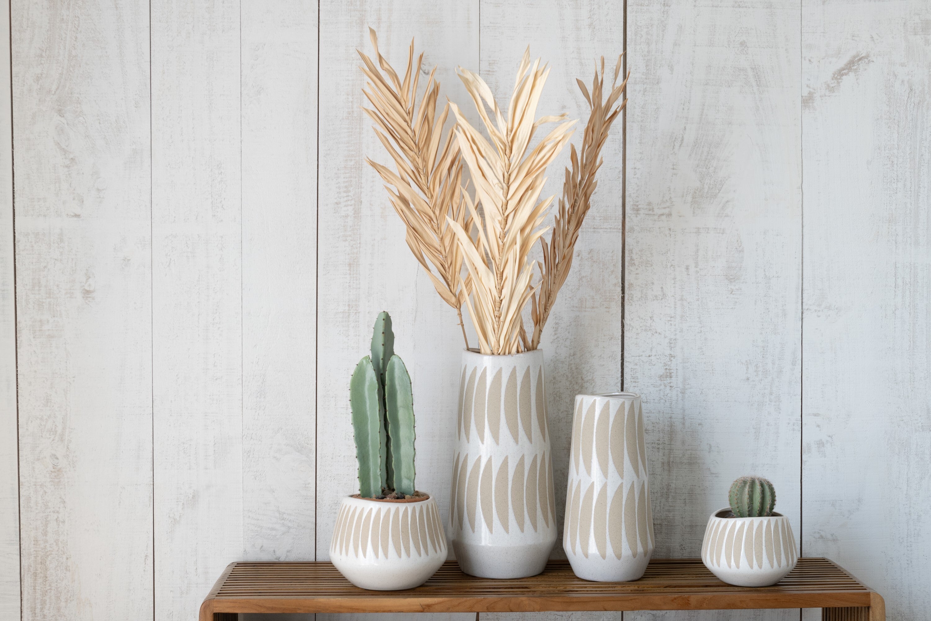 Cactus 3 Delen In Pot Plastic Groen L - J-LINE