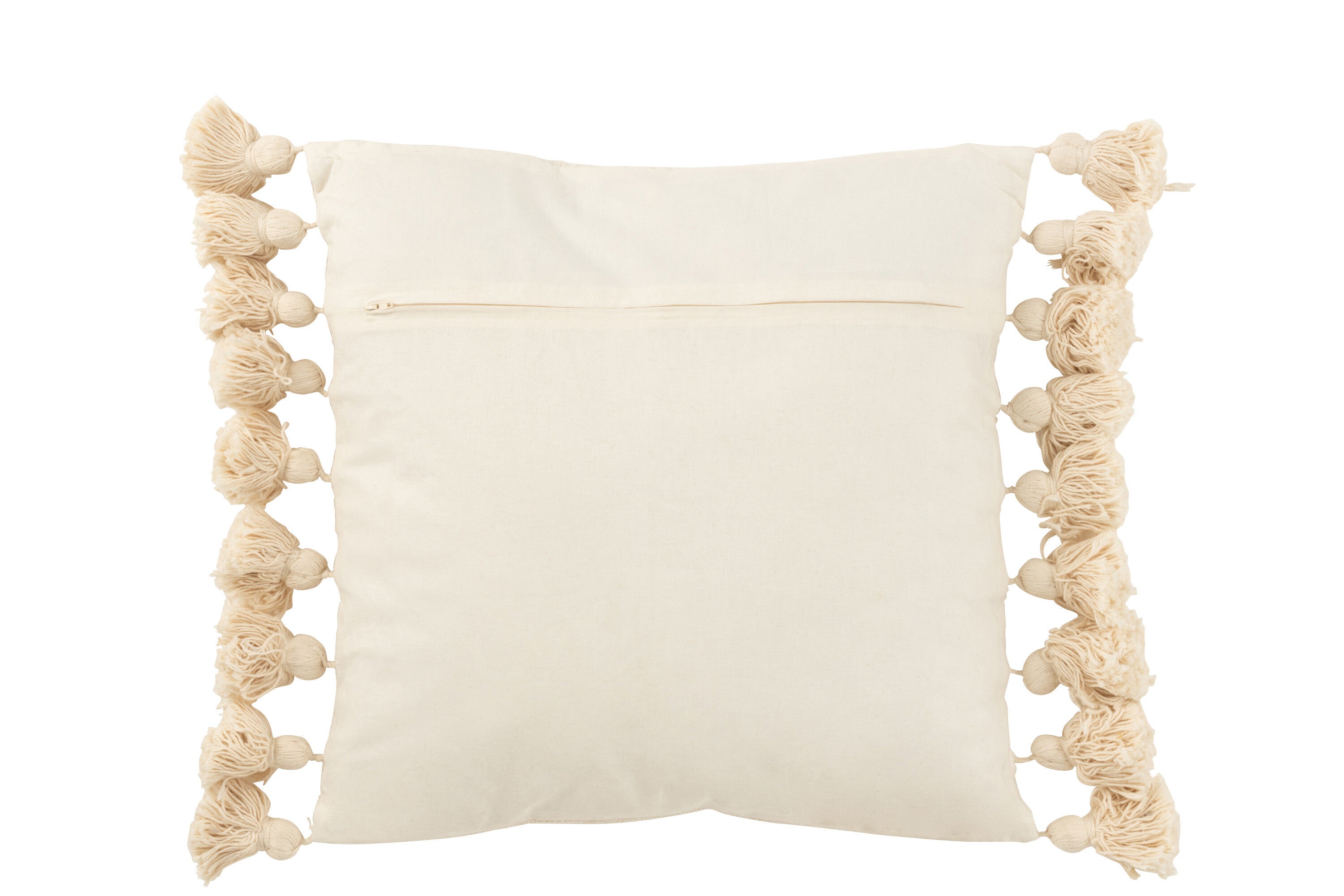 Kussen kwast Katoen Beige Vierkant - J-LINE