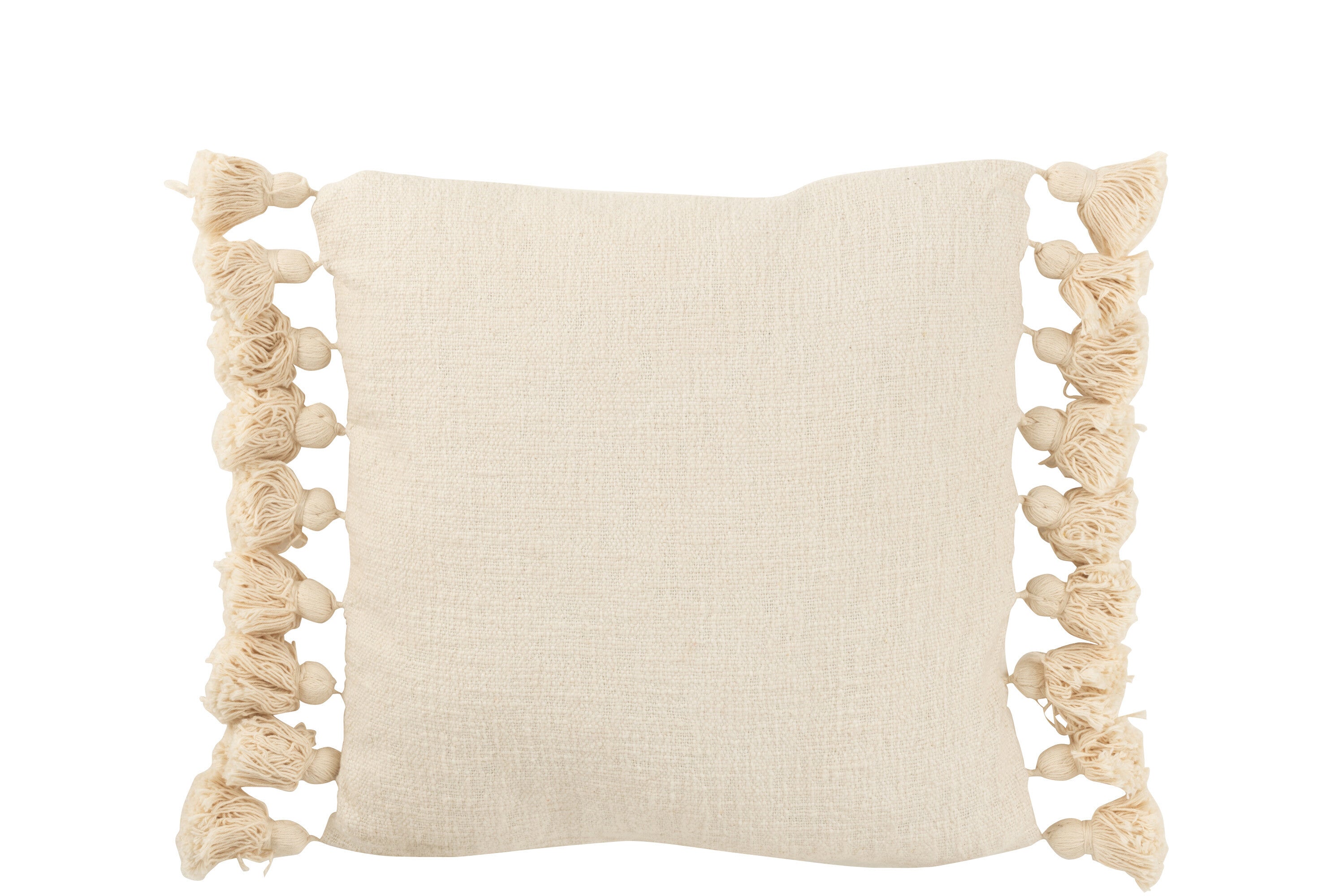 Kussen kwast Katoen Beige Vierkant - J-LINE