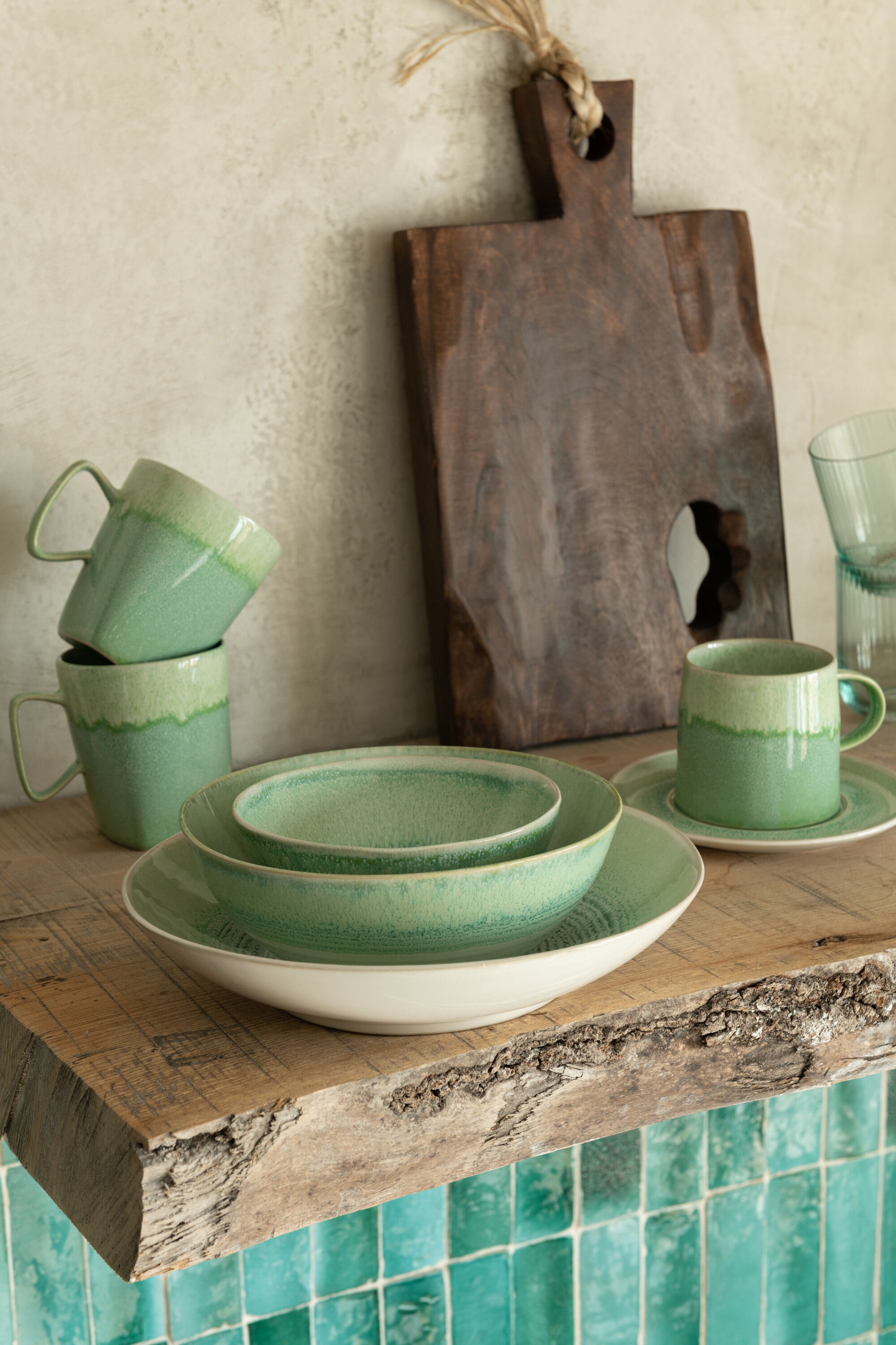 Mug Lara Porcelaine Vert - J-LINE
