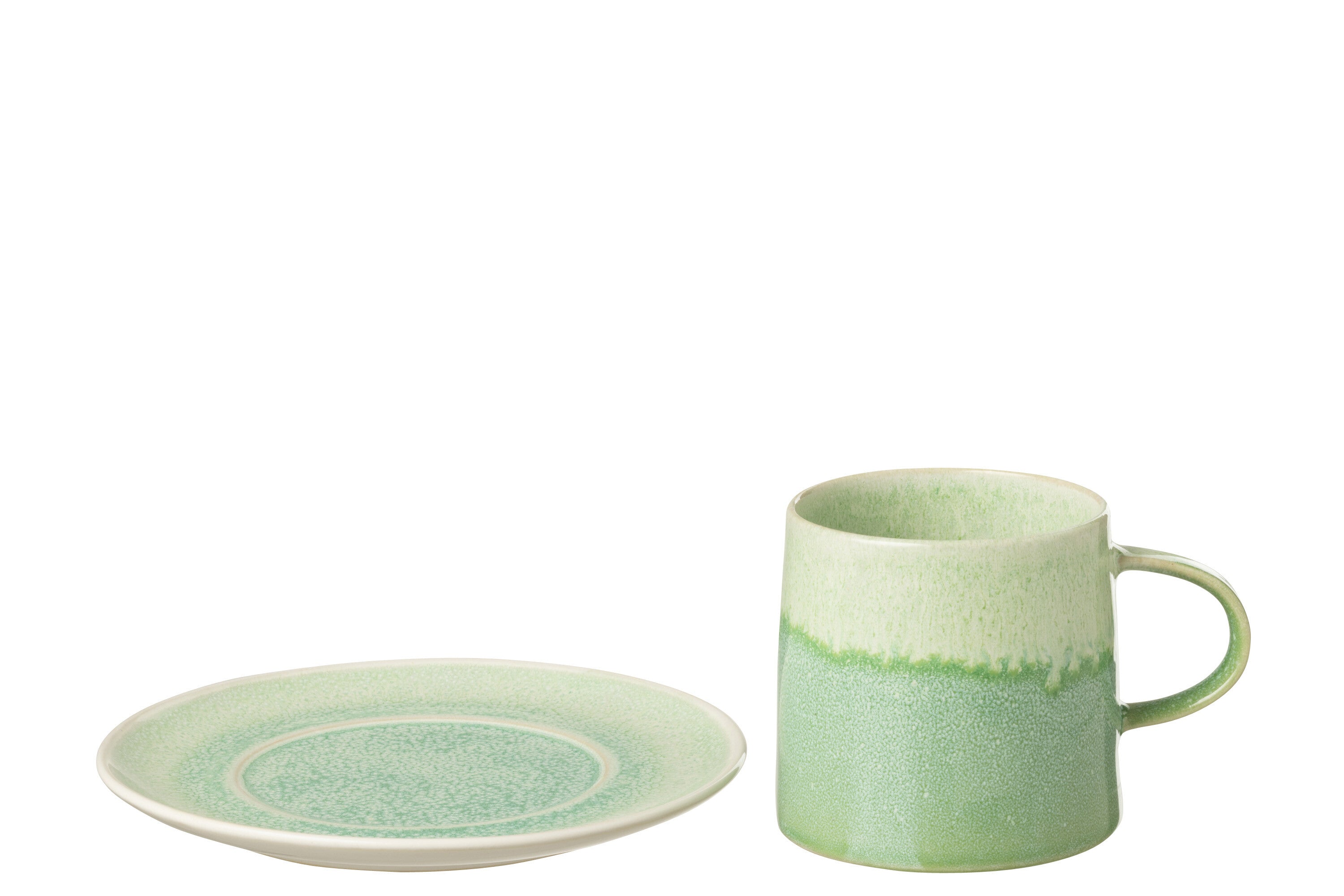 Tasse + Soucoupe Lara Porcelaine Verte - J-LINE
