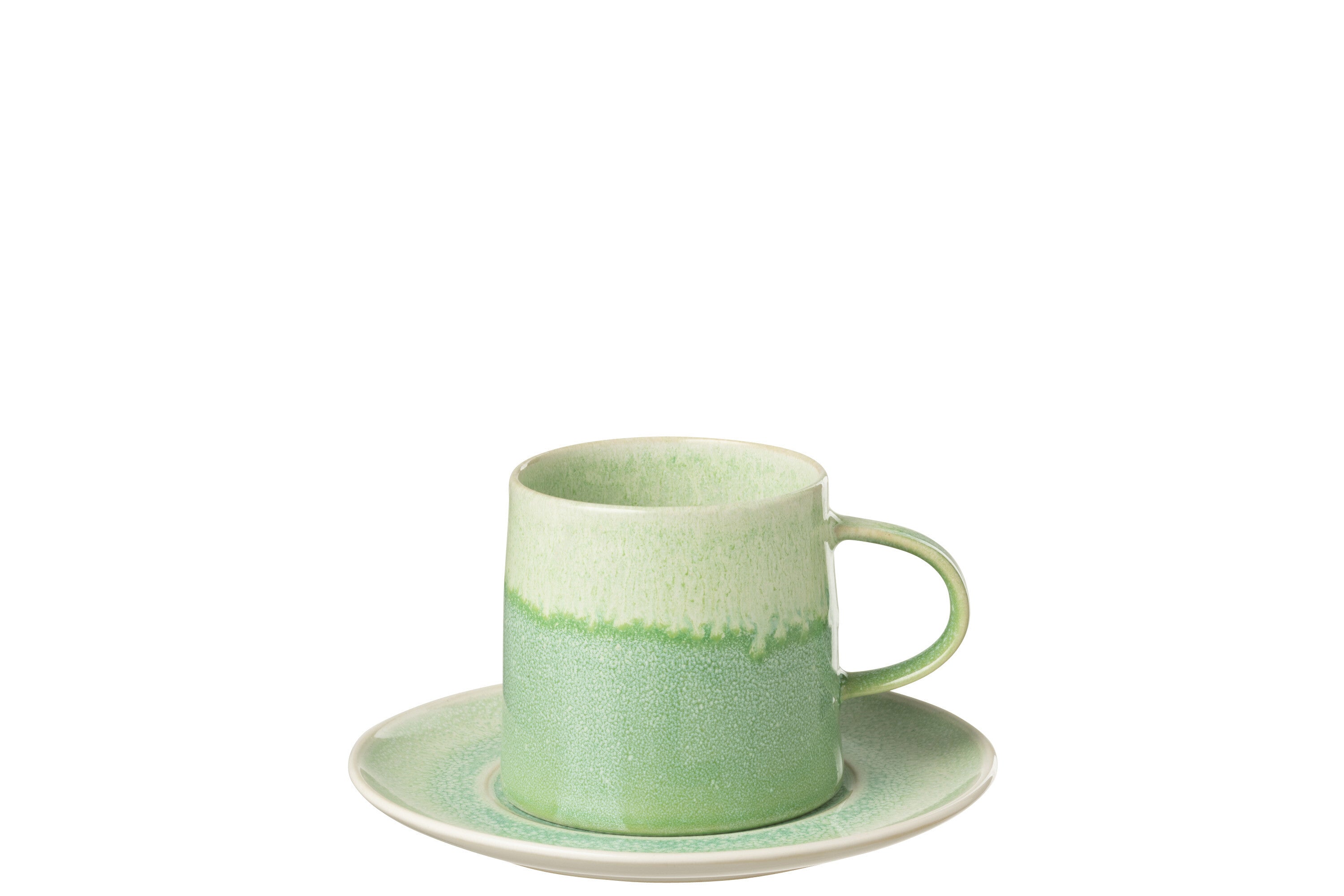 Tasse + Soucoupe Lara Porcelaine Verte - J-LINE