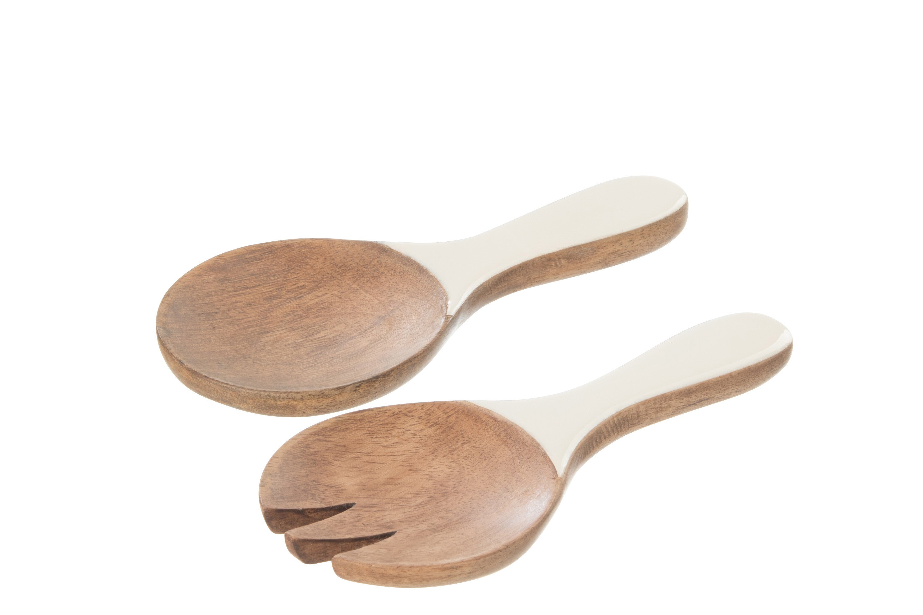 Salade bestek Kos Hout Bruin/Wit - J-LINE