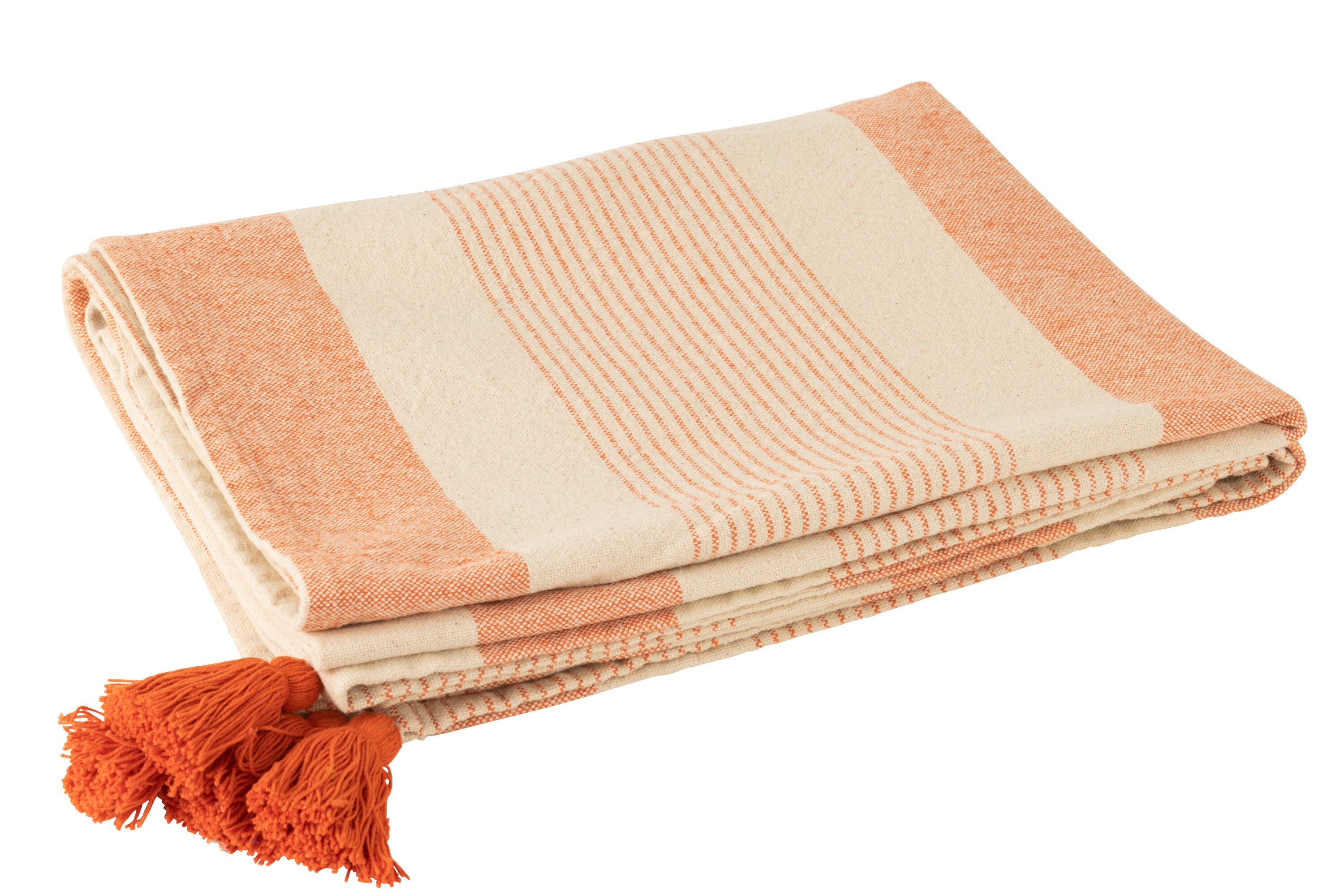 Plaid Mik Coton Beige/Orange - J-LINE