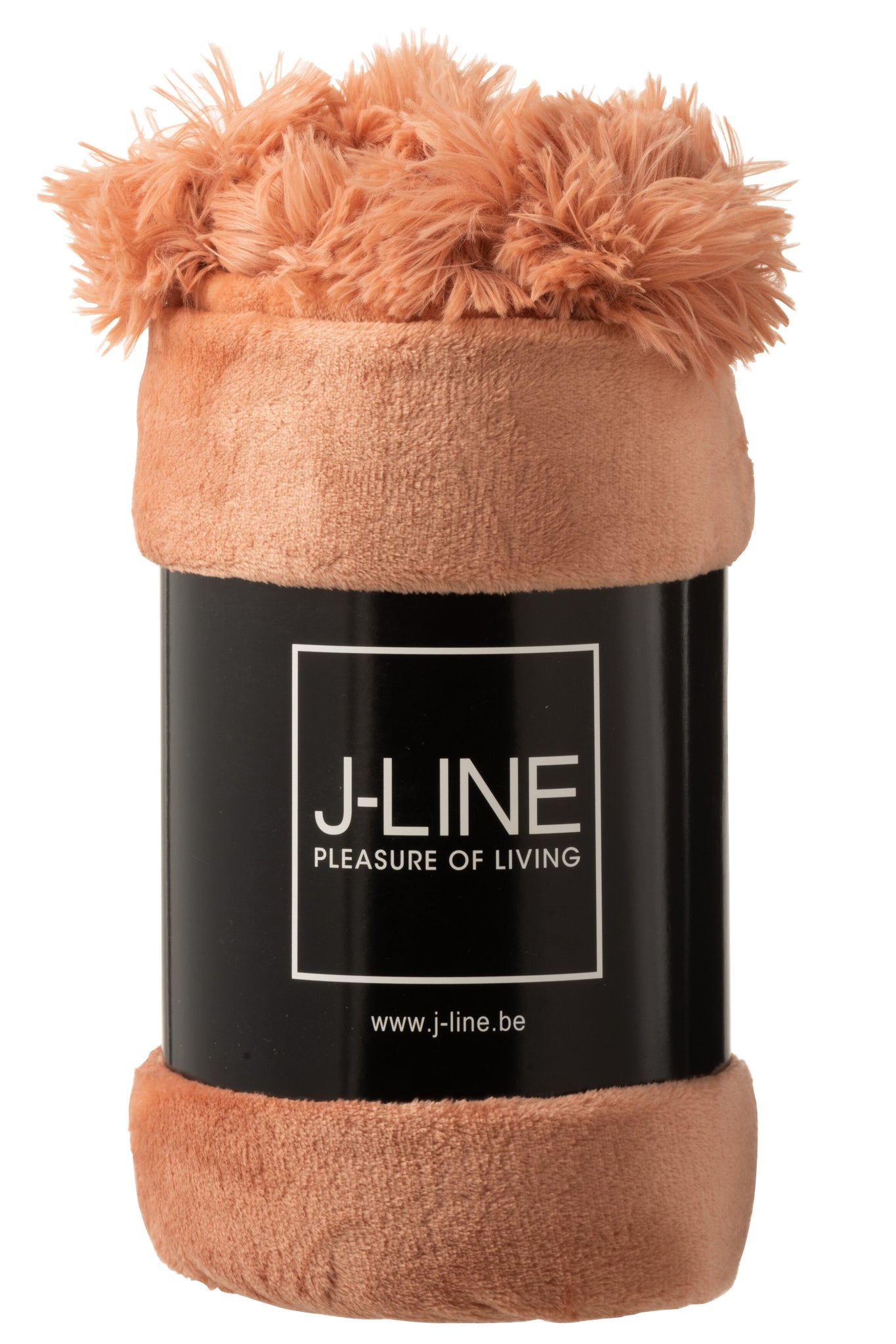 Plaid Pompom Polyester Pêche - J-LINE