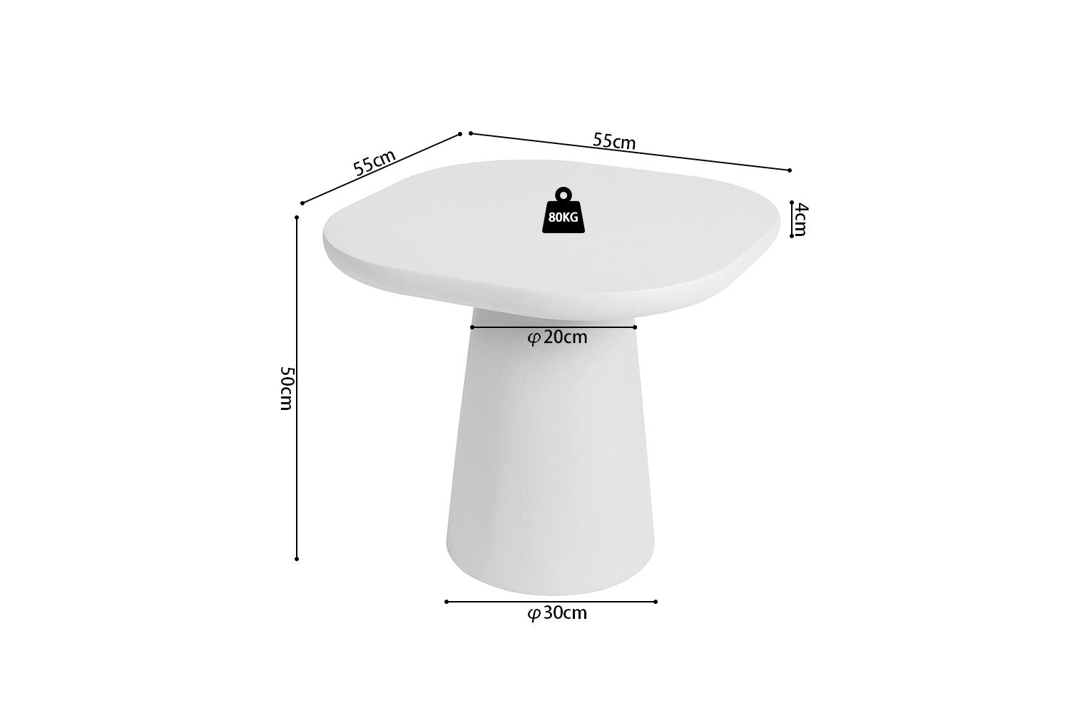 Salontafel 'Tavira' 55 cm Ovaal Cement Ecru - RS