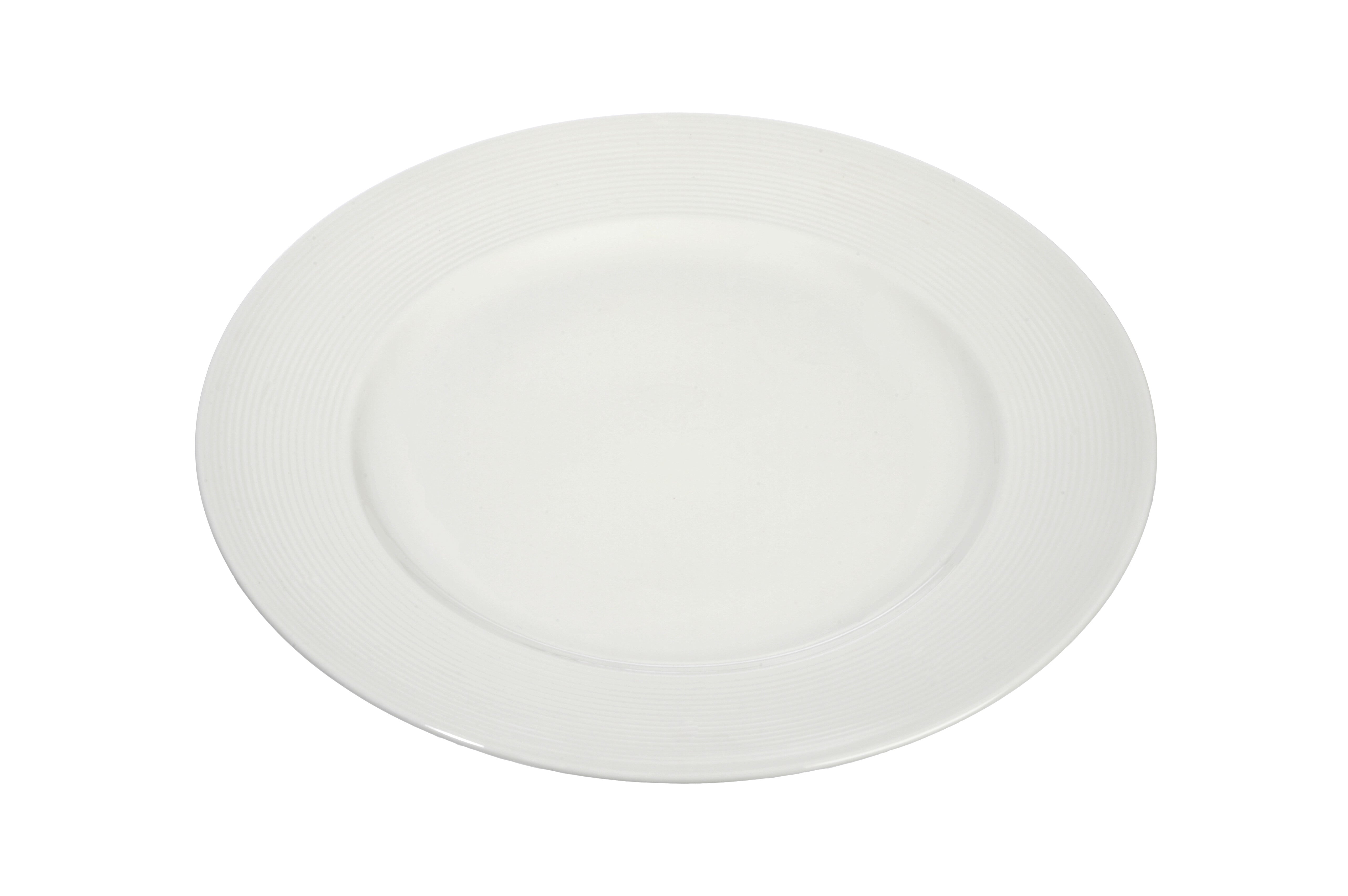 Bord gestreept porselein Wit - J-LINE