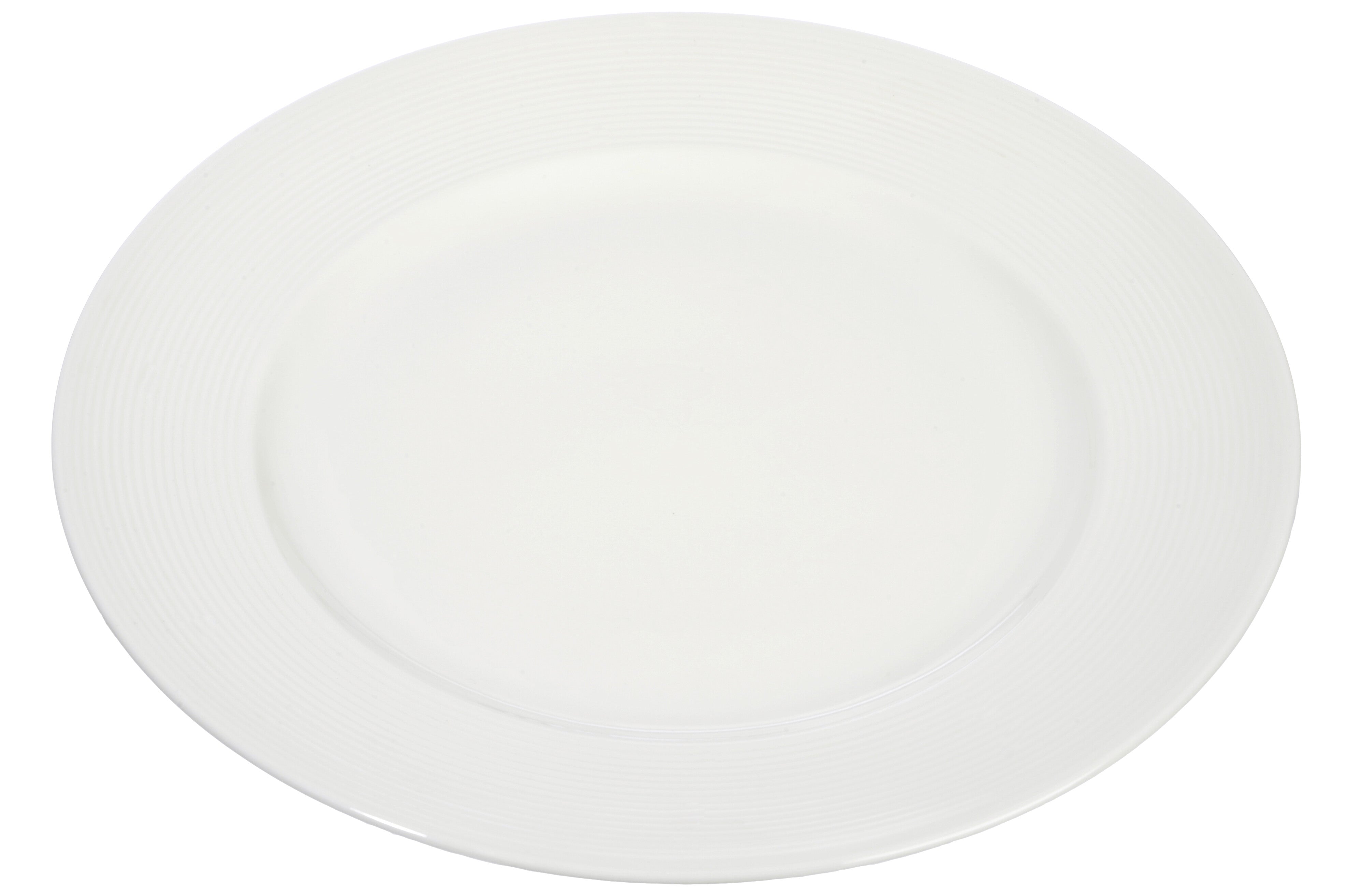 Bord gestreept Porselein Wit - J-LINE