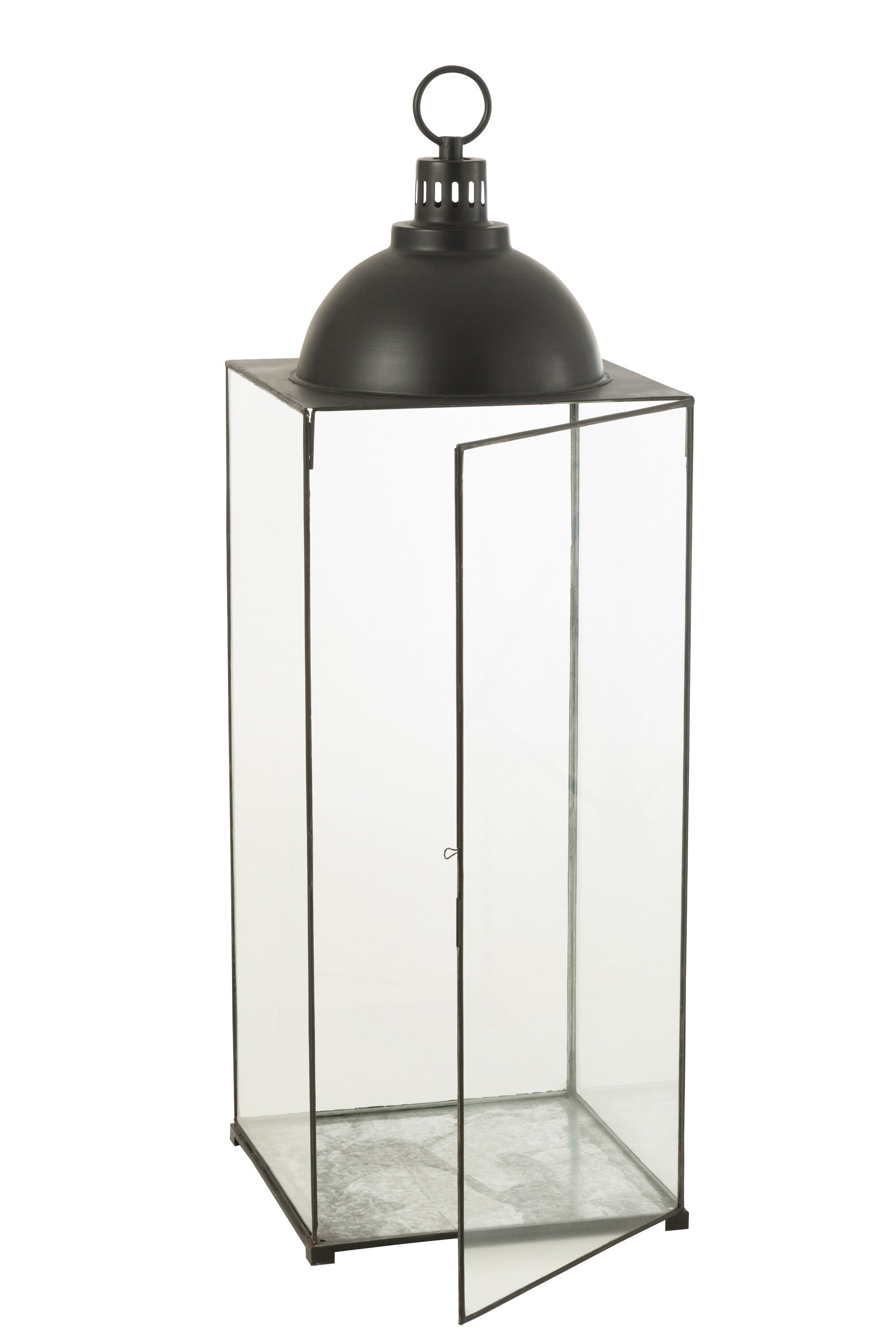 Lantaarn Hagrid Glas/IJzer Zwart L - J-LINE