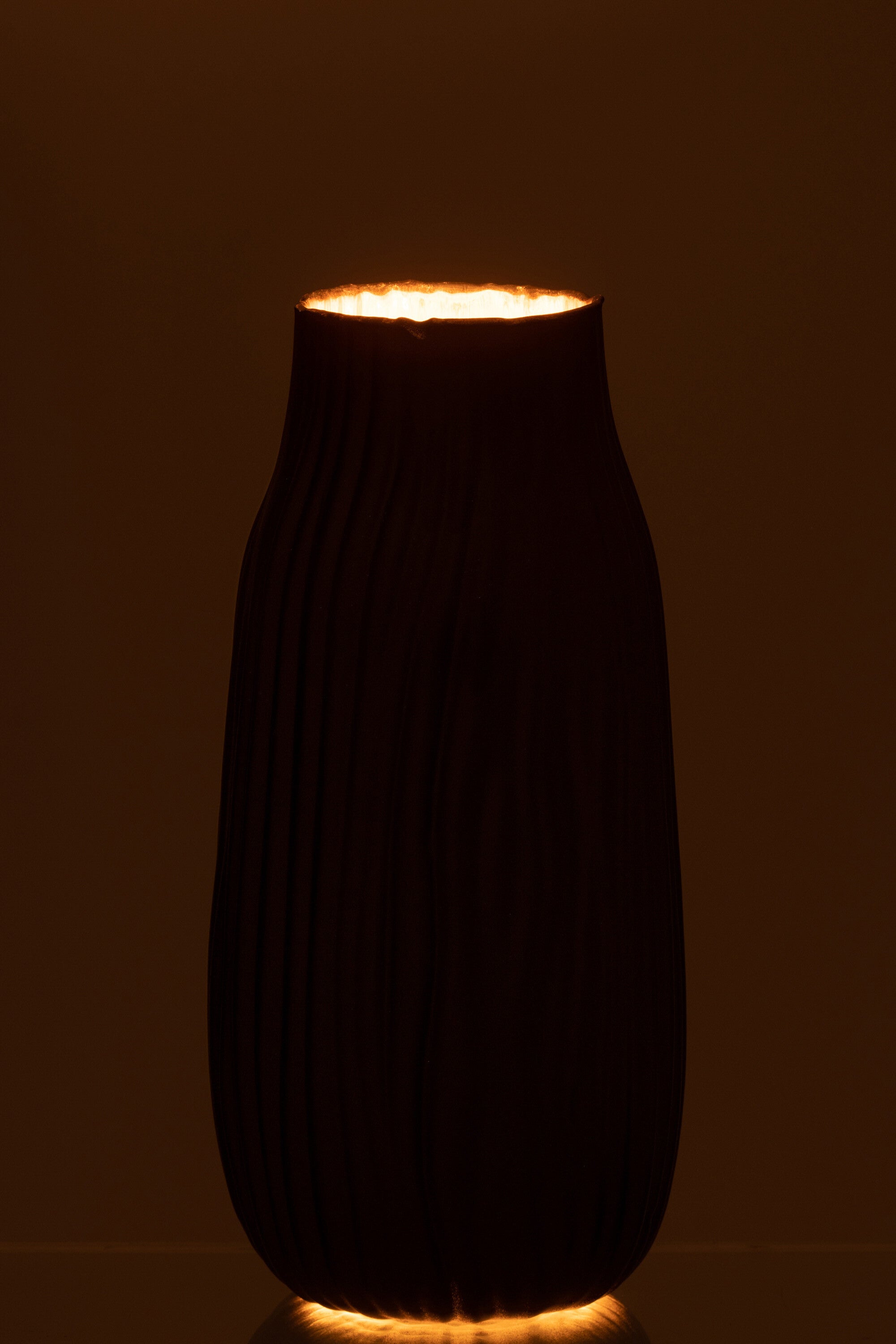 Vaas Inkepingen Glas Zwart/Goud M - J-LINE