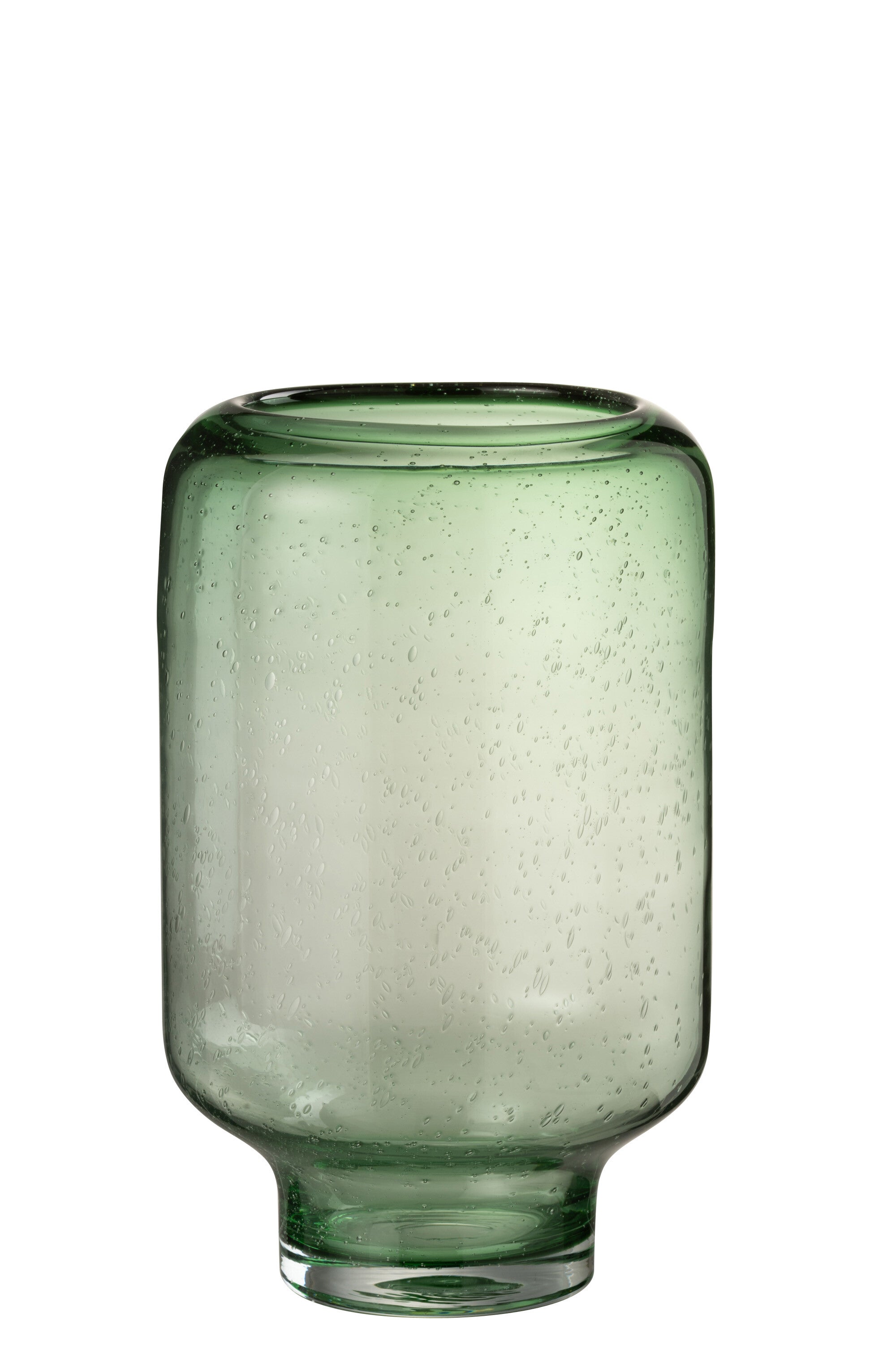 Vase sur pied Nora rond en verre vert clair L - J-LINE