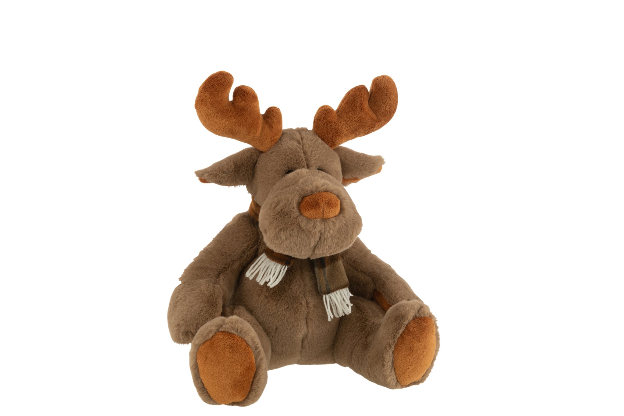 Rendier+sjaal Zittend Textiel Bruin M - J-LINE