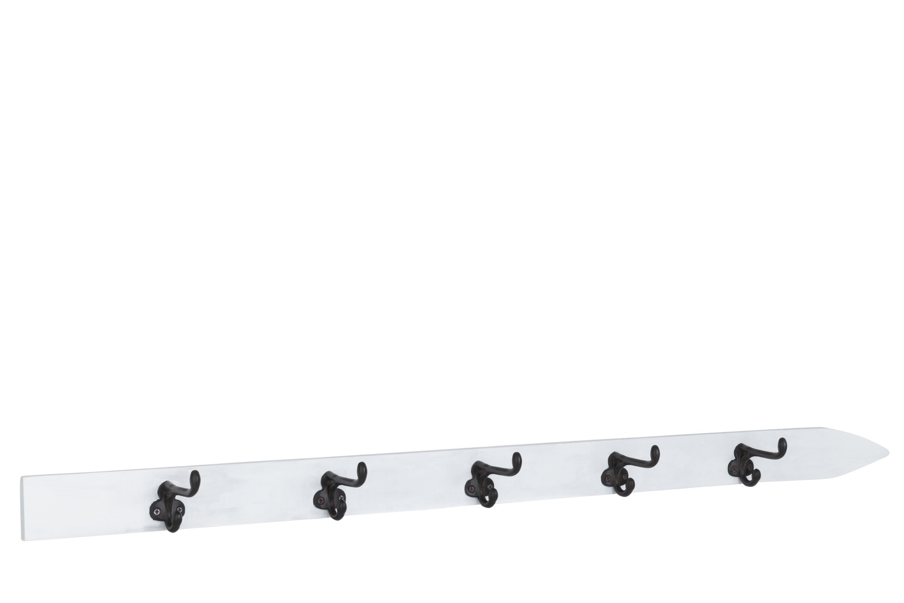 Kapstok Ski 5 haken hout wit - J-LINE