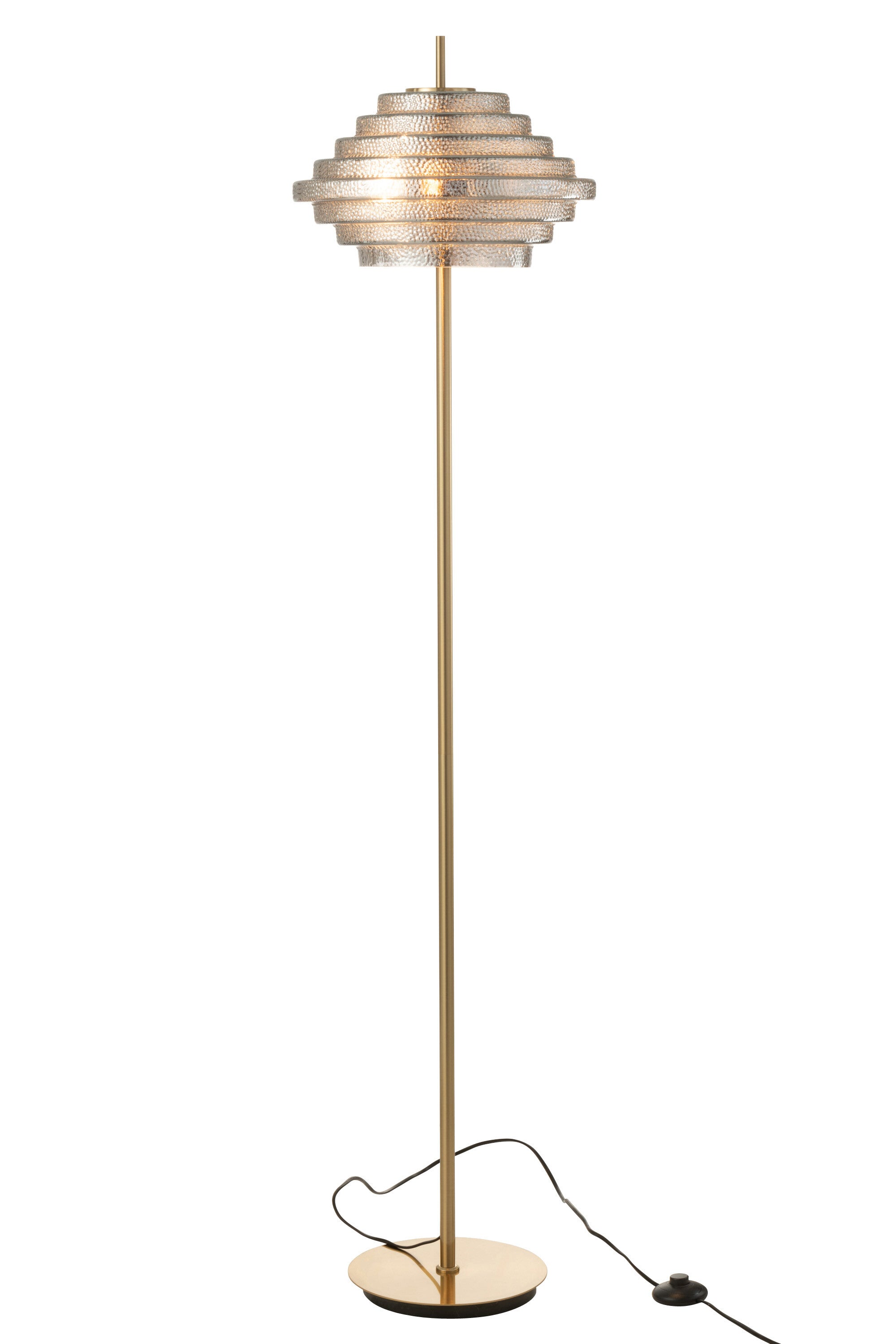 vloerlamp Op Voet Metaal/Glas Gerookt - J-LINE