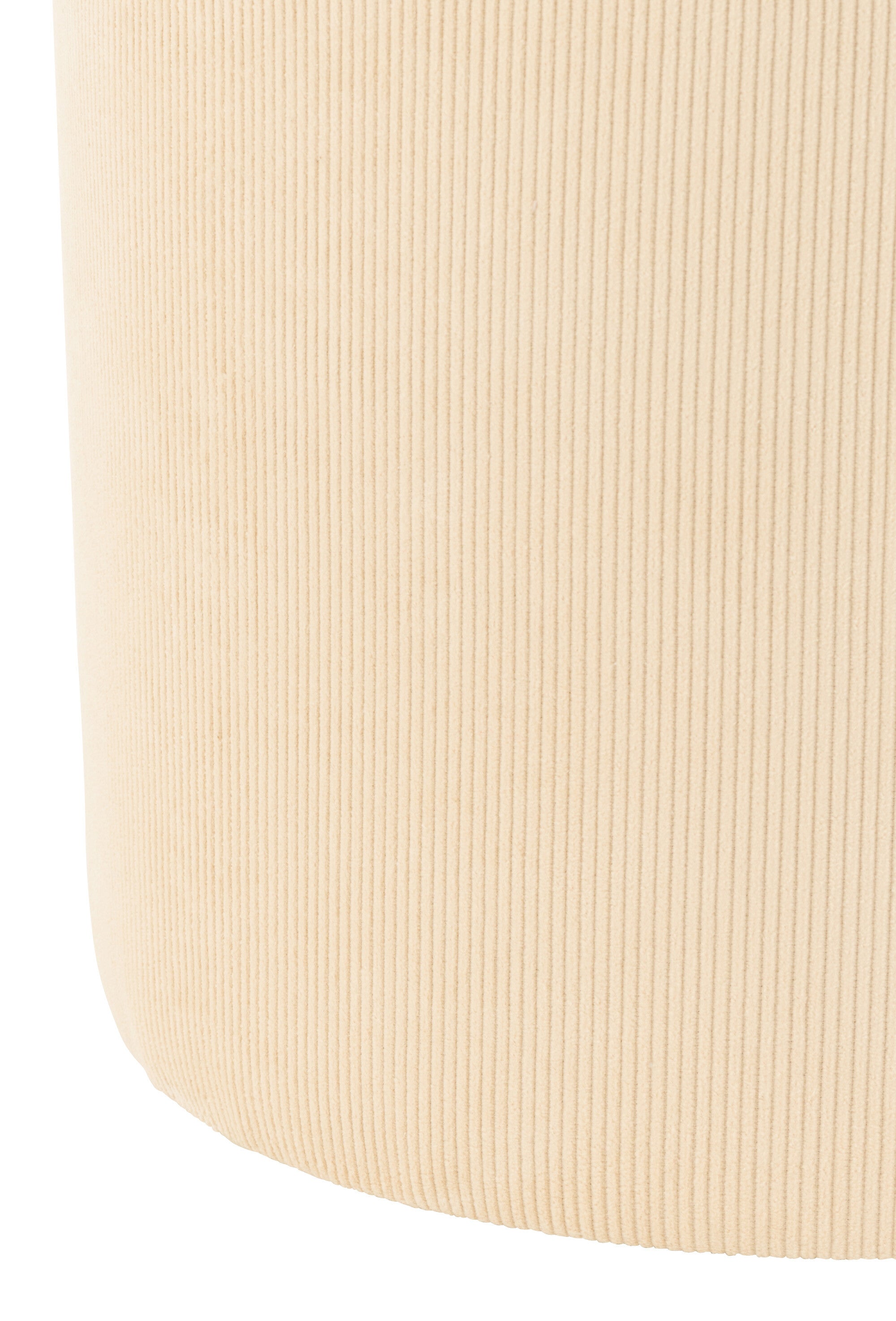 Poef ribfluweel roomkleurig - J-LINE