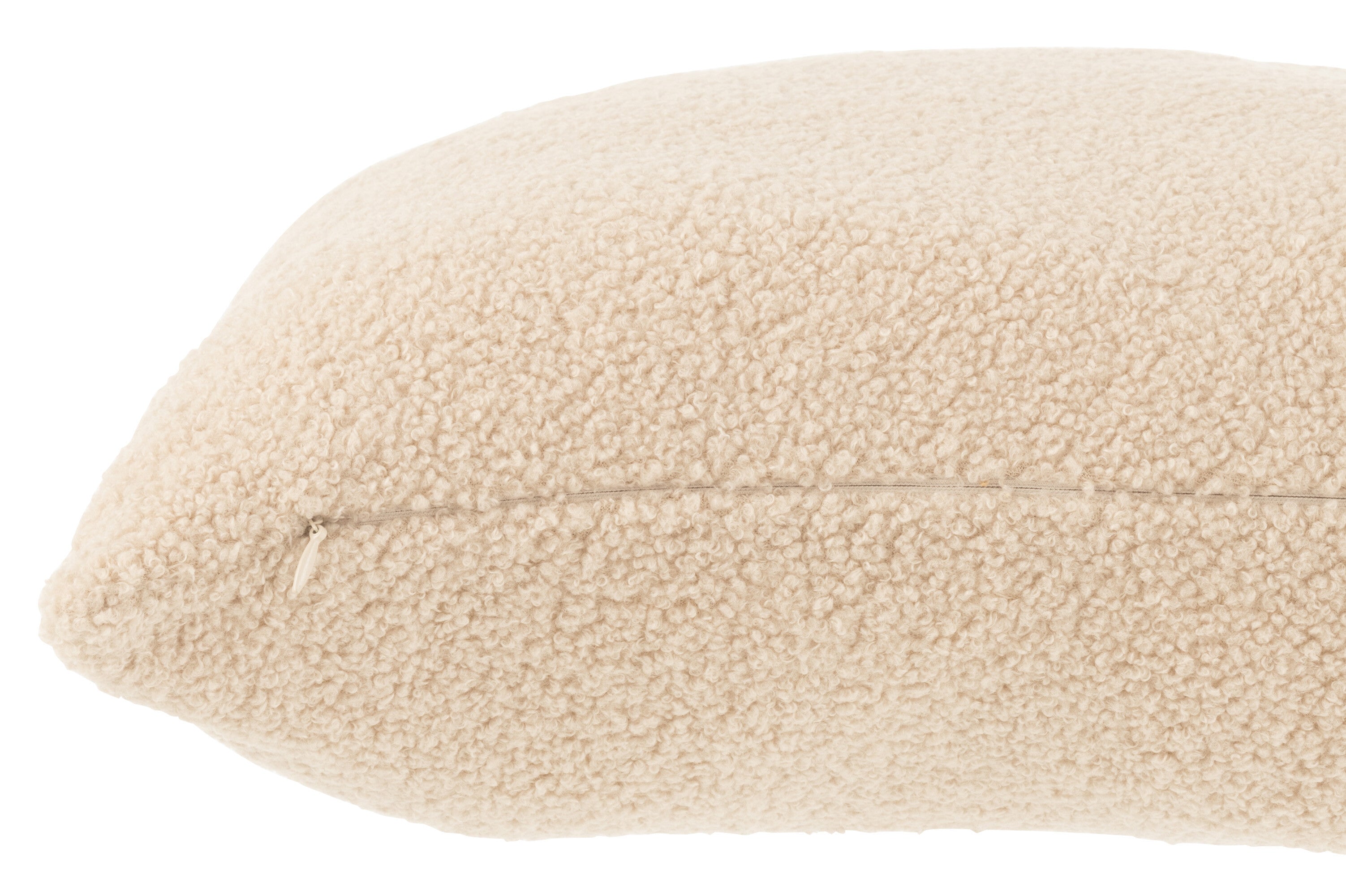 Kussen Teddy Bouclé Warm Beige - J-LINE