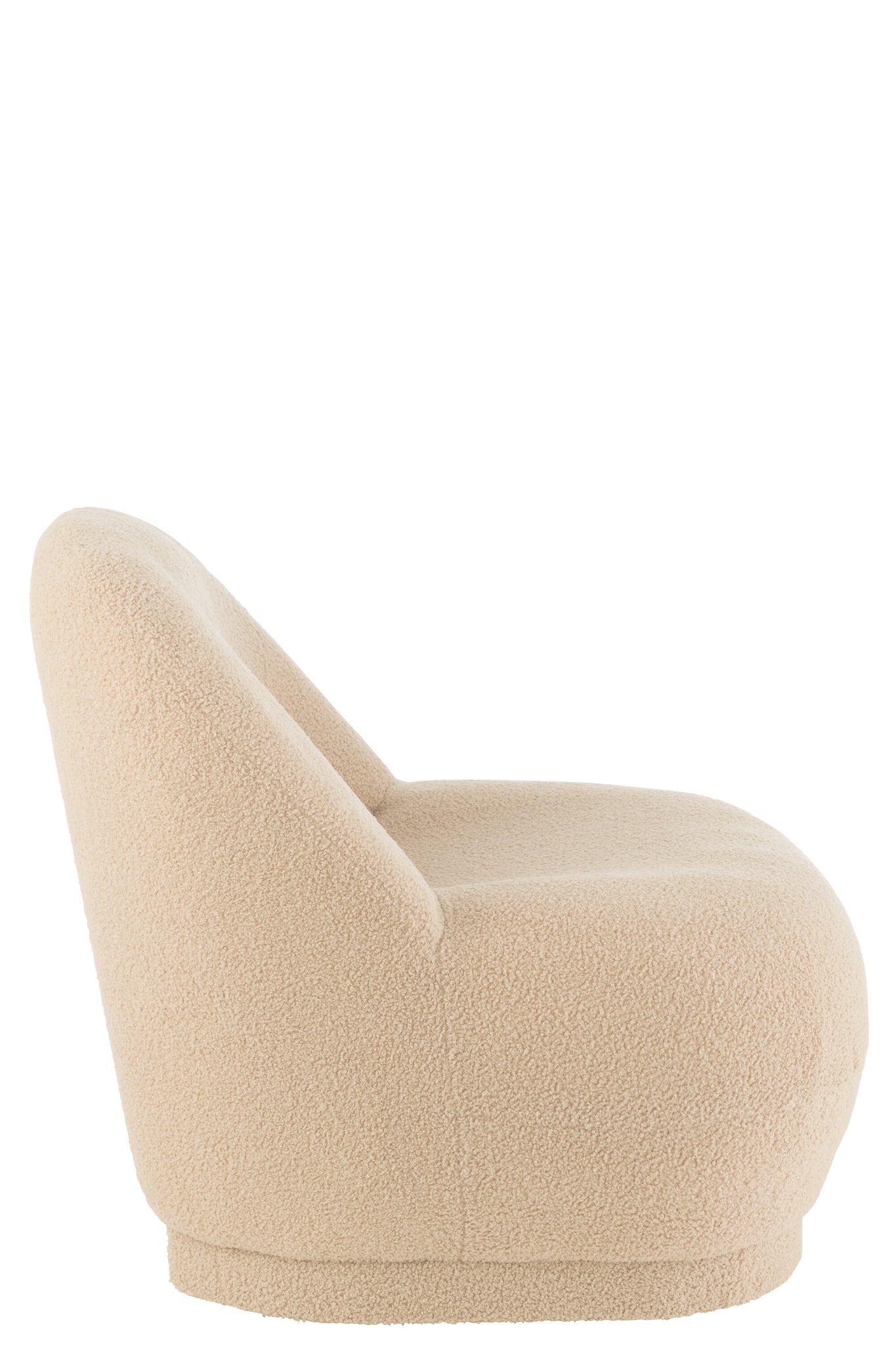 Canapé lounge Teddy Velvet Blanc Beige Chaud - J-LINE
