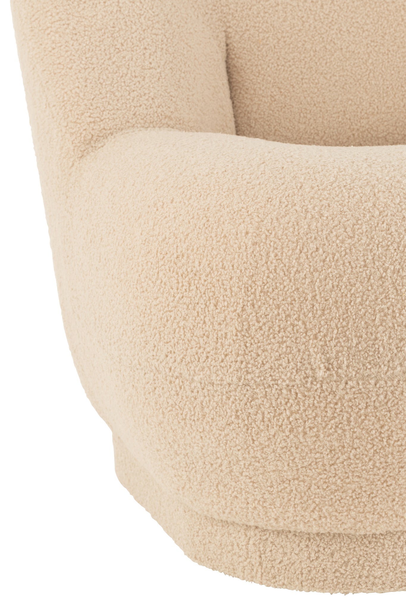 Canapé lounge Teddy Velvet Blanc Beige Chaud - J-LINE