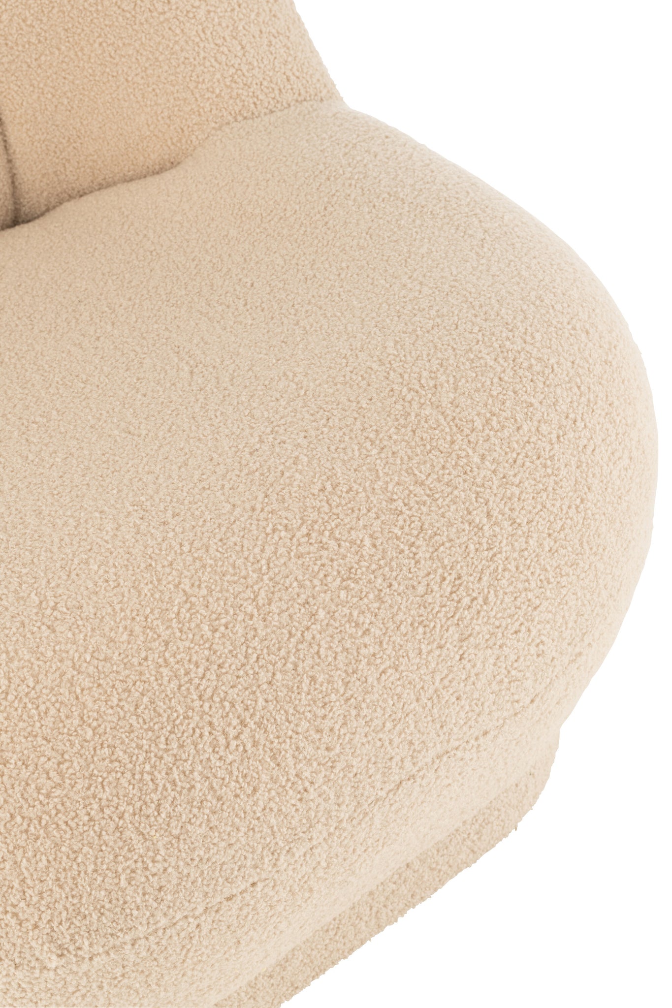 Canapé lounge Teddy Velvet Blanc Beige Chaud - J-LINE