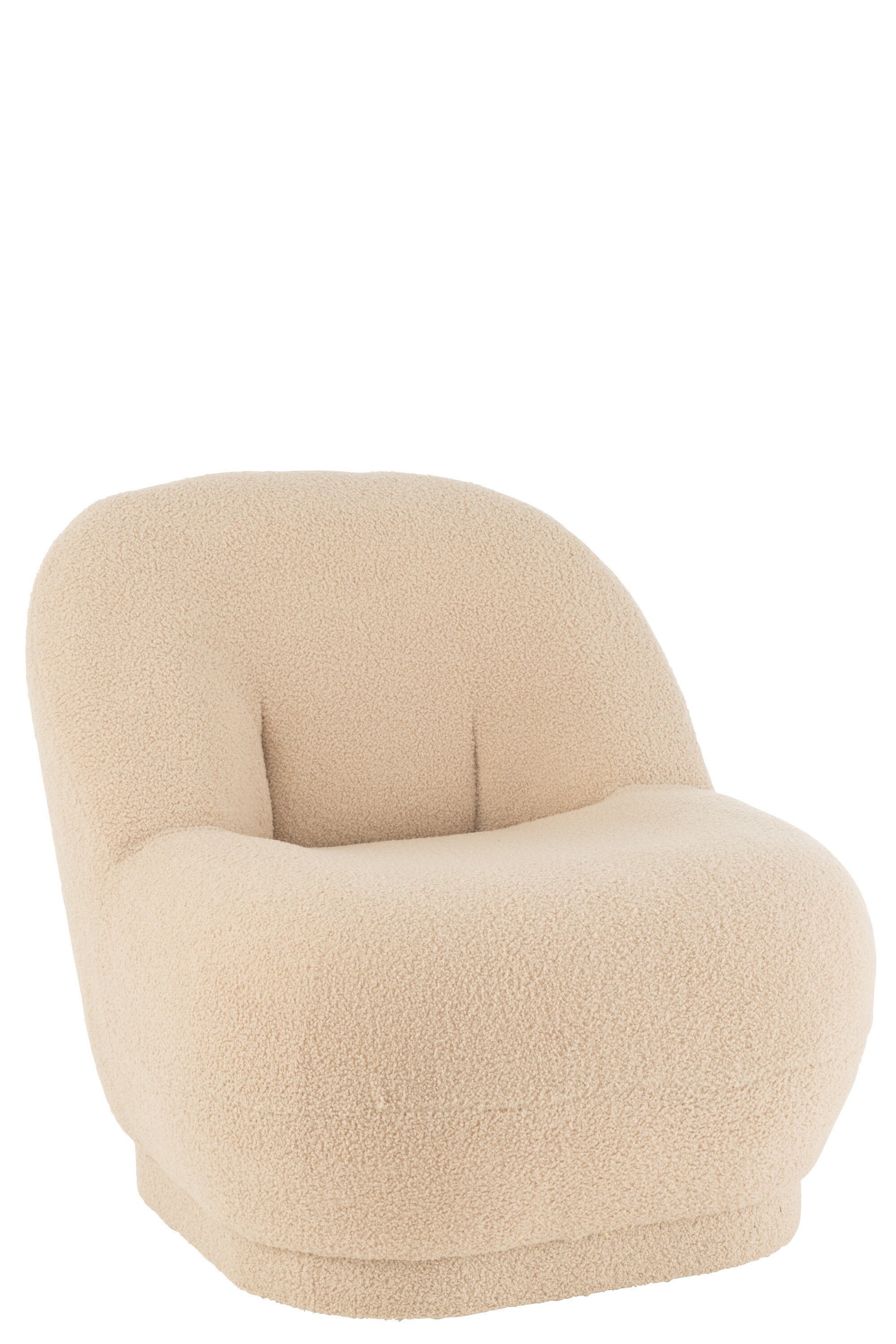 Lounge zetel Teddy Velvet Wit Warm Beige - J-LINE