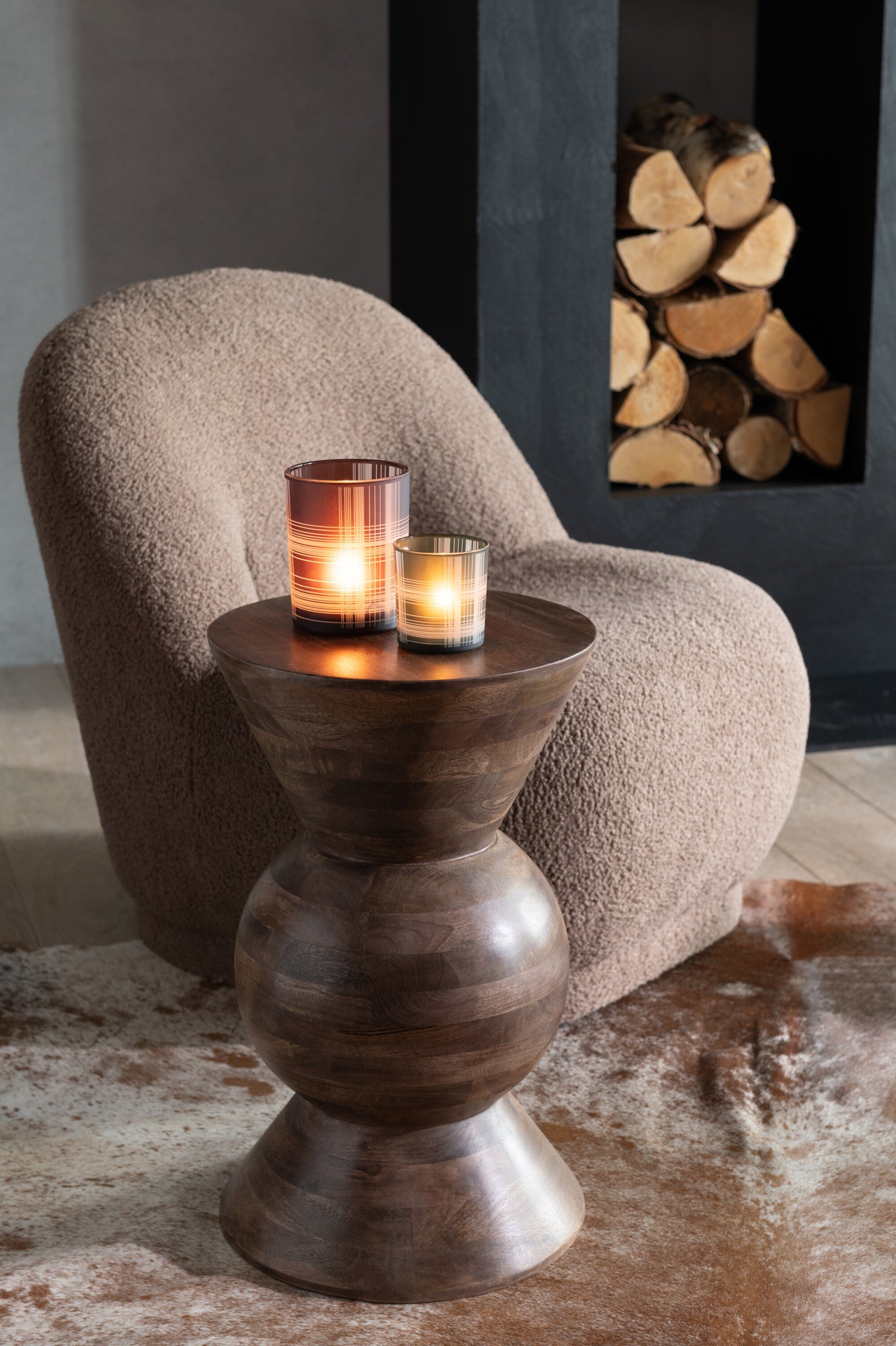 clubzetel Teddy Velvet Wit Bruin - J-LINE