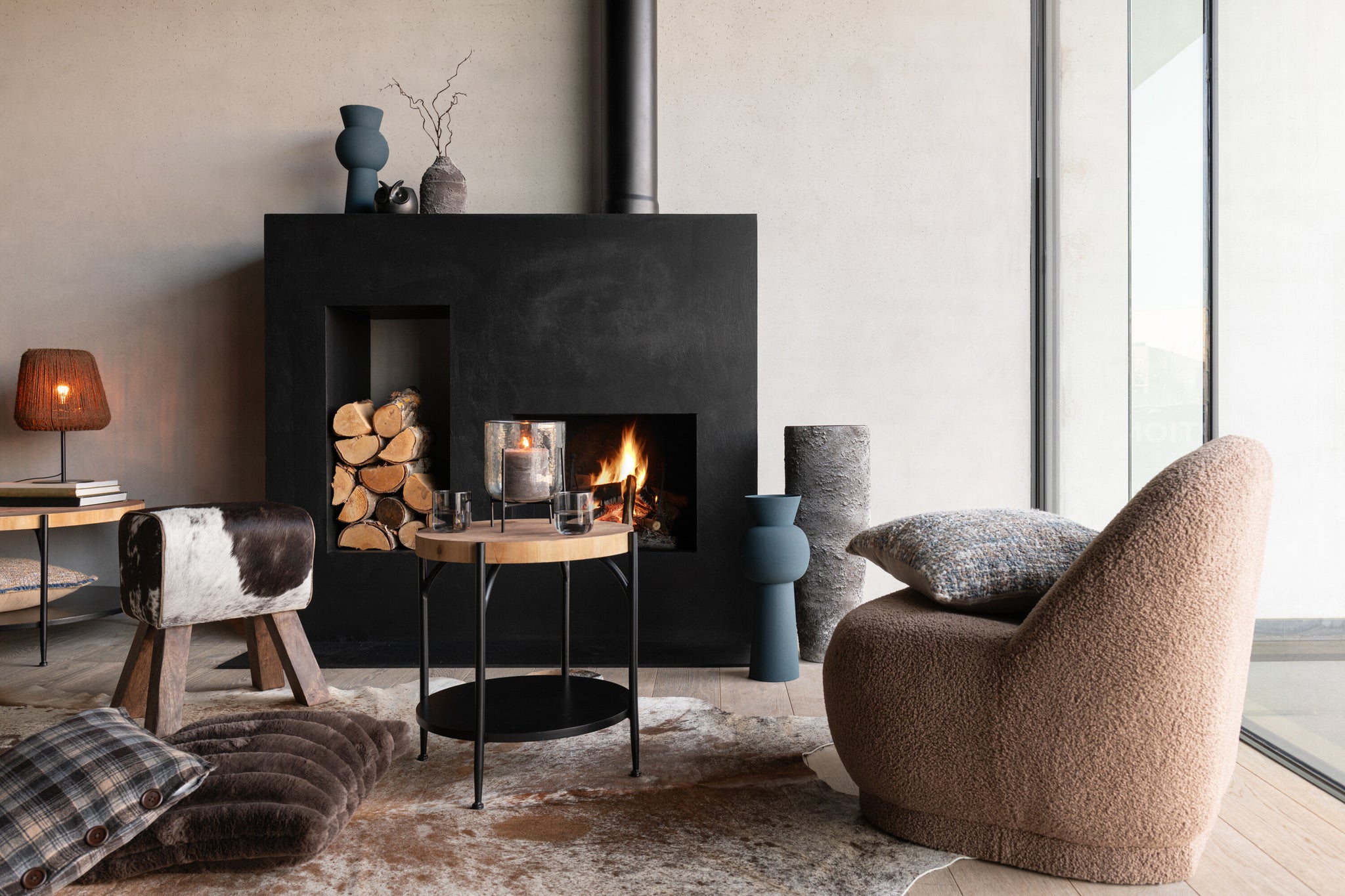 clubzetel Teddy Velvet Wit Bruin - J-LINE
