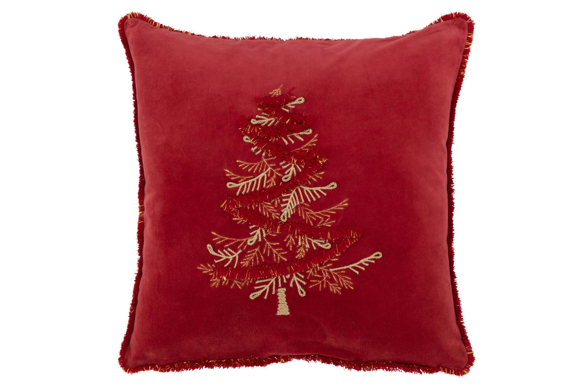 Textielkussen Boom Rood/Goud - J-Line