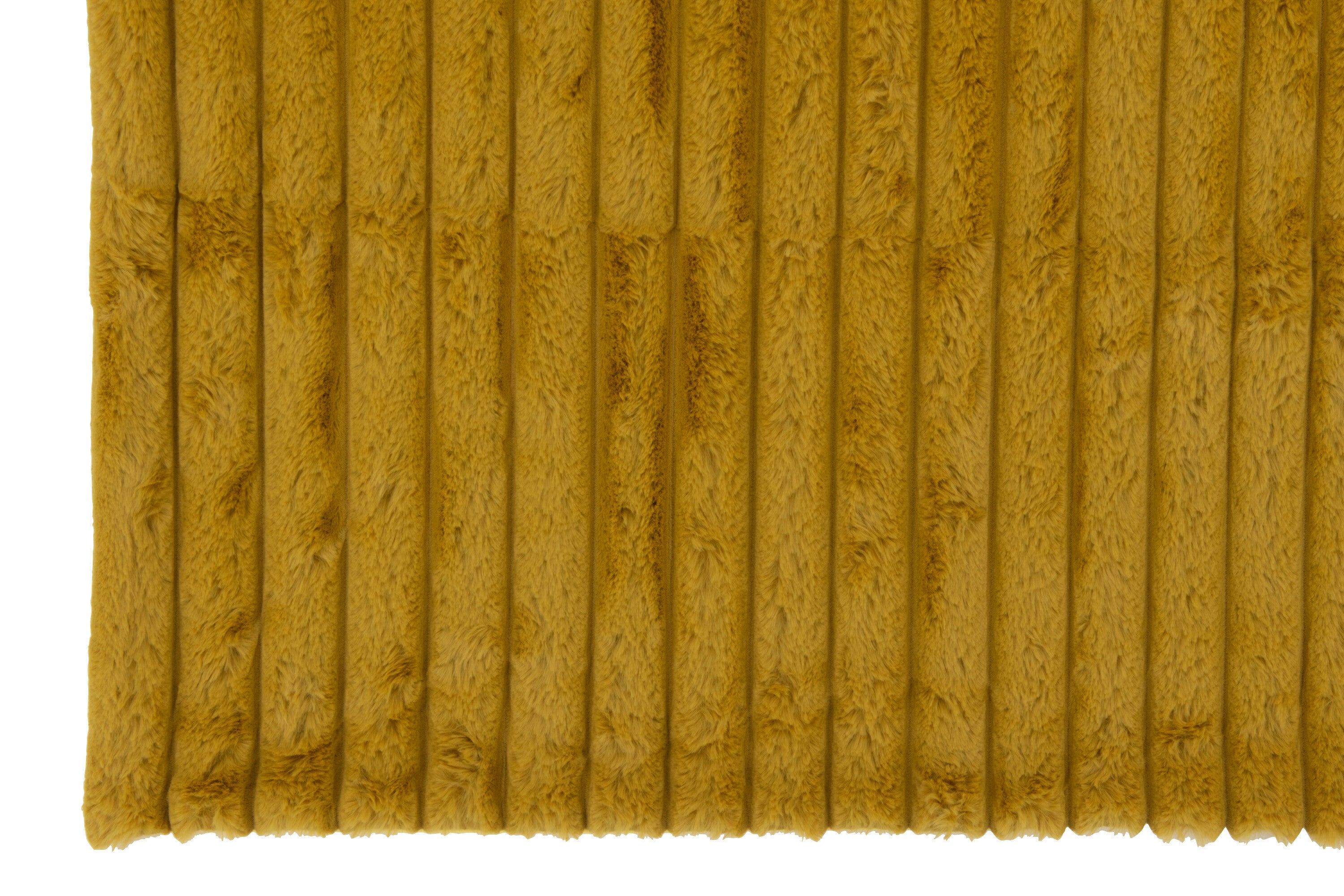 Plaid velours côtelé polyester ocre - J-LINE