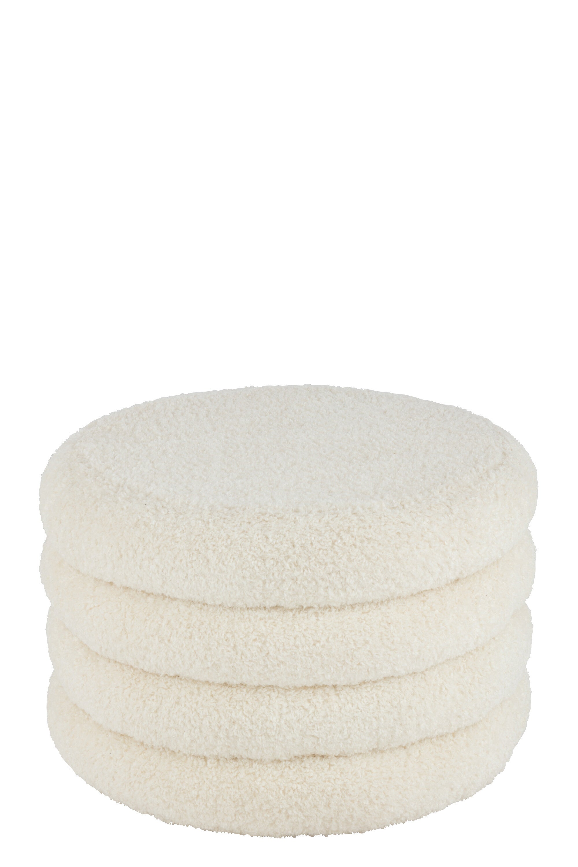 Poef Teddy Polyester Wit - J-LINE