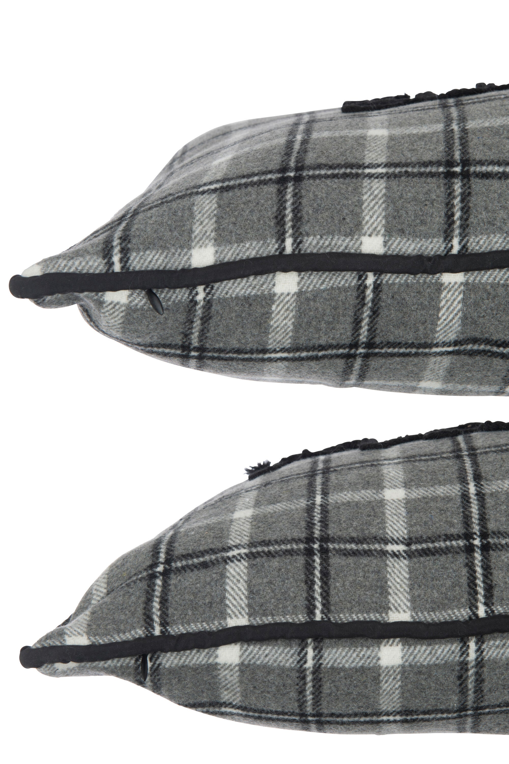 Kussen Tekst Polyester Grijs - J-LINE