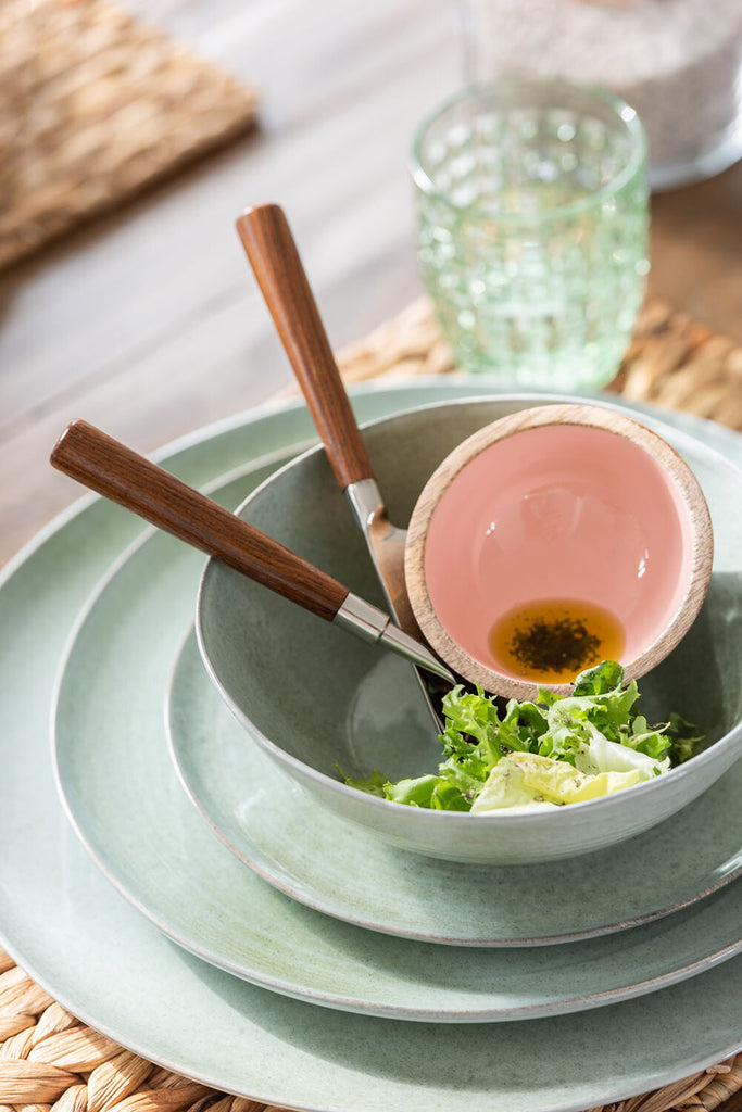 Assiette creuse Dot Ceramic Mint - J-LINE