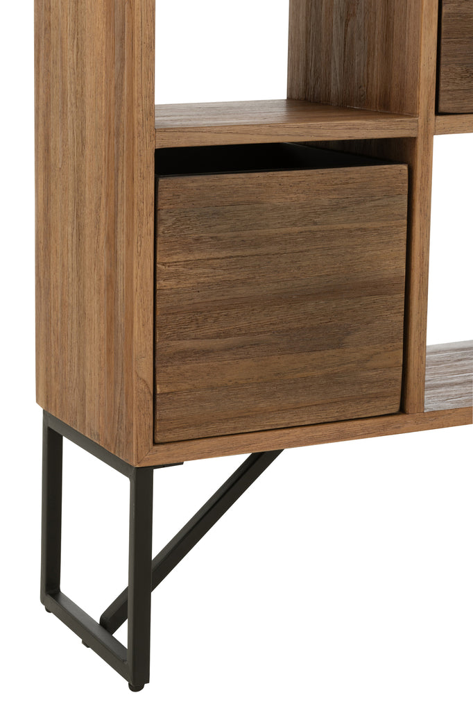 Boekenrek gerecycled teakhout - J-LINE