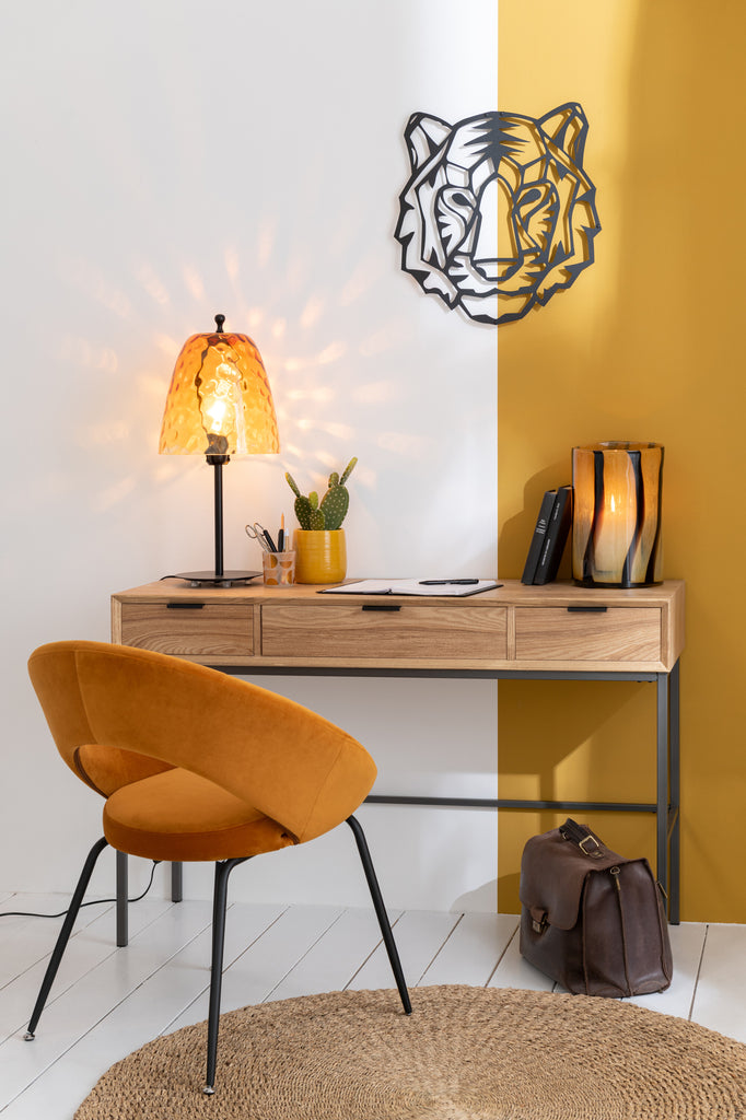 Wanddecoratie Tijger Metaal Zwart - J-LINE