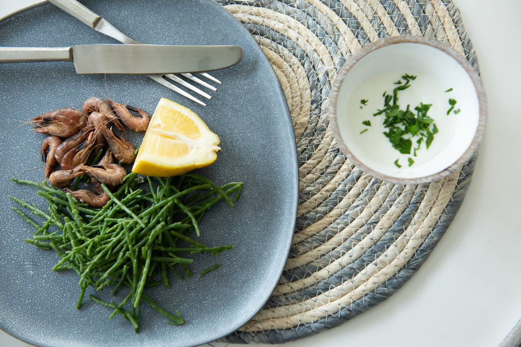 Assiette Louise Keramek Grise Grande - J-LINE