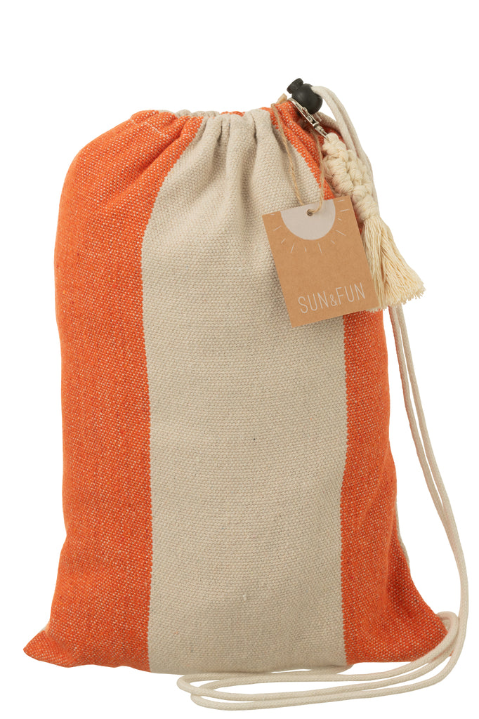 Hangmat brede strepen oranje/beige - J-LINE