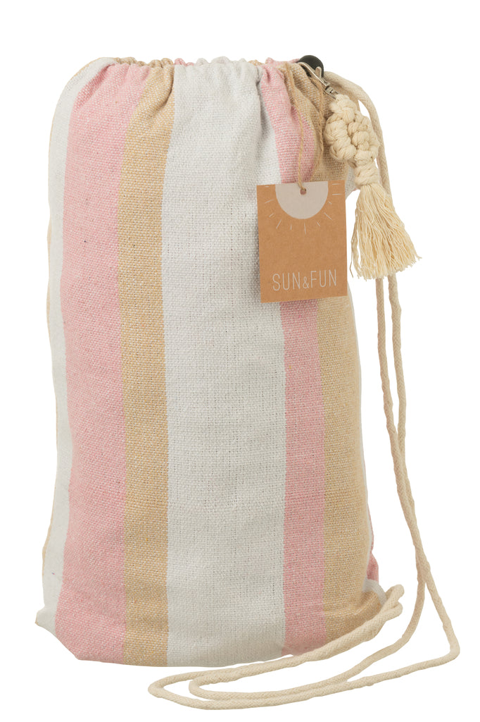 Hangmat Strepen wit/beige/roze - J-LINE