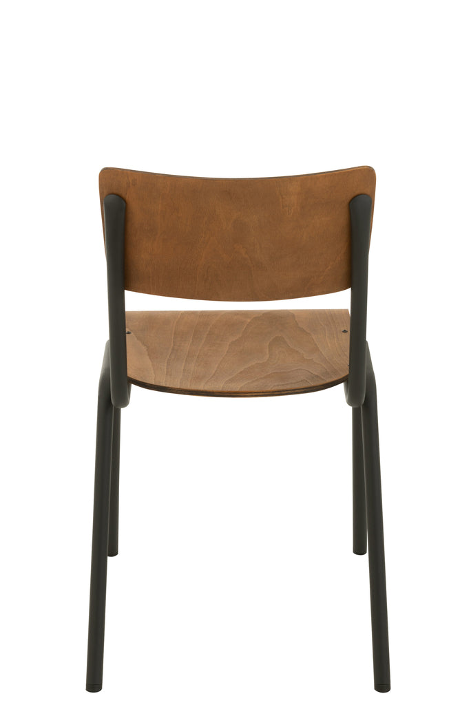 Stoel Hout/Metaal Bruin - J-LINE