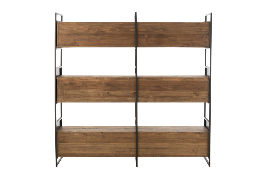 Rek Rustik Gerecycled Hout/Metaal L J-LINE