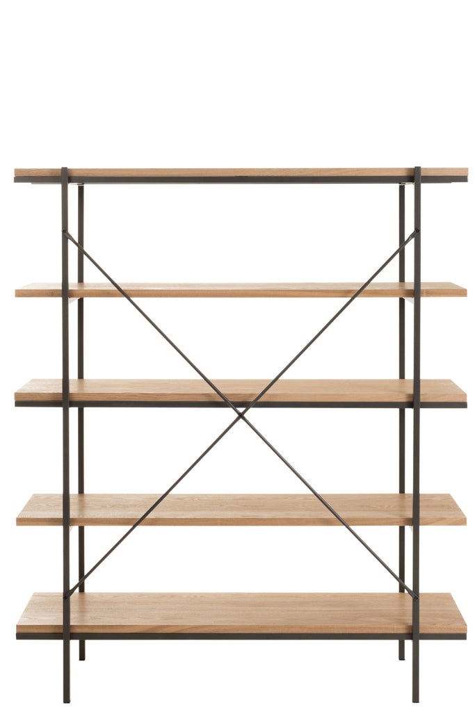 Rek 5 planken Hout/Metaal J-LINE