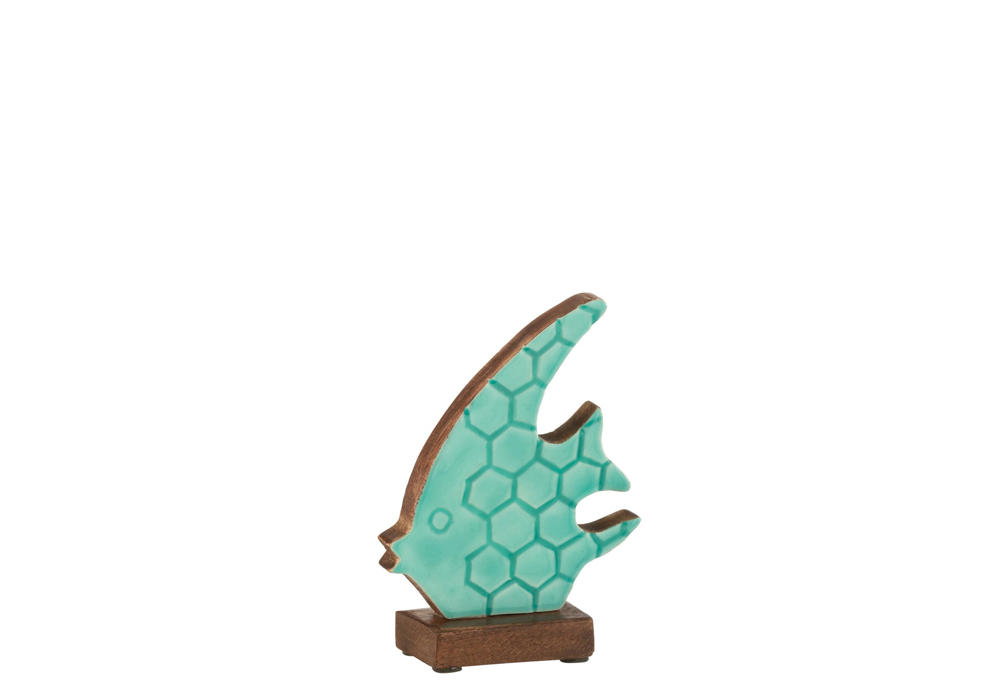 Vis op voet mangohout azuur S - J-LINE