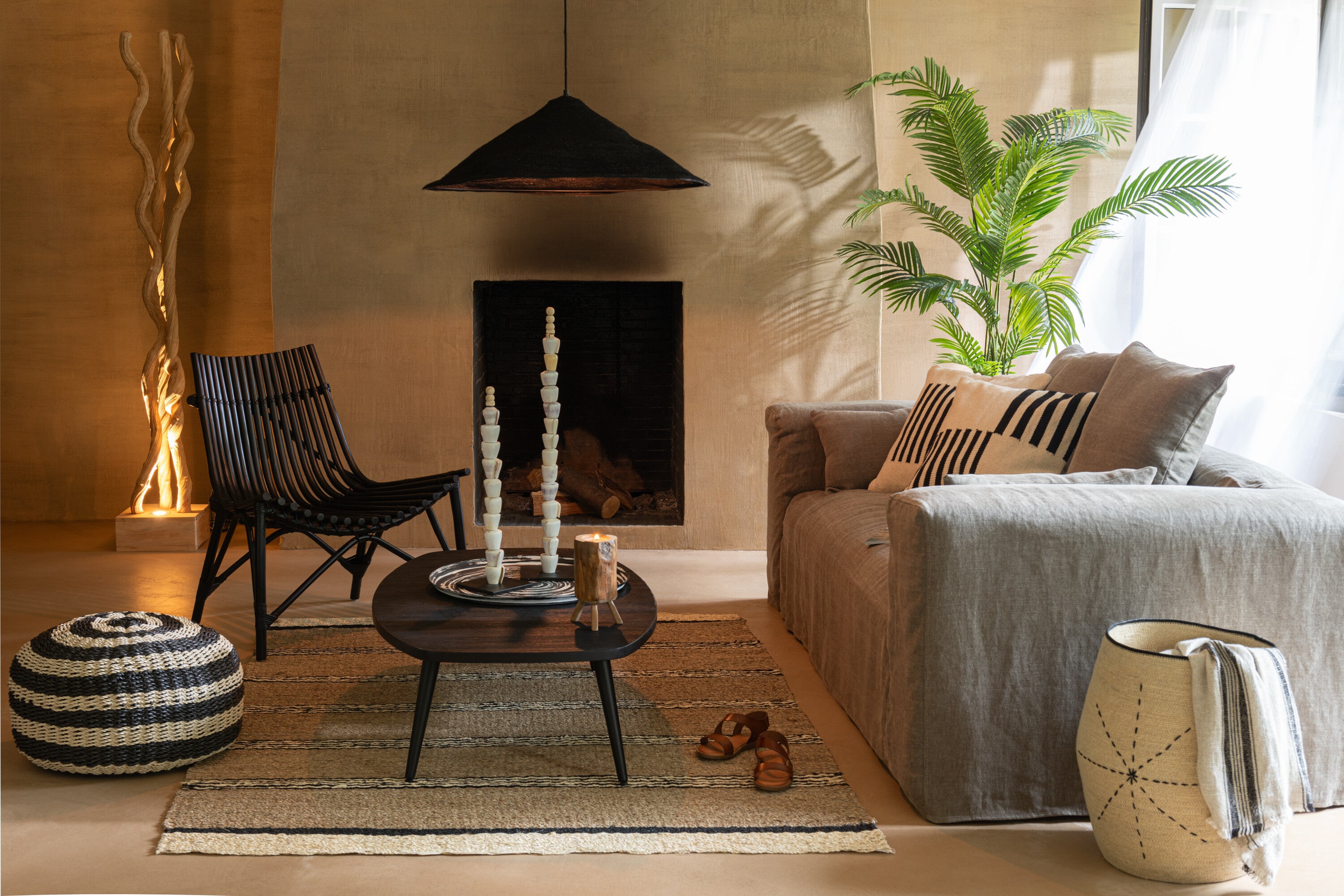 Salontafel Gerecycled Teakhout Zwart - J-LINE