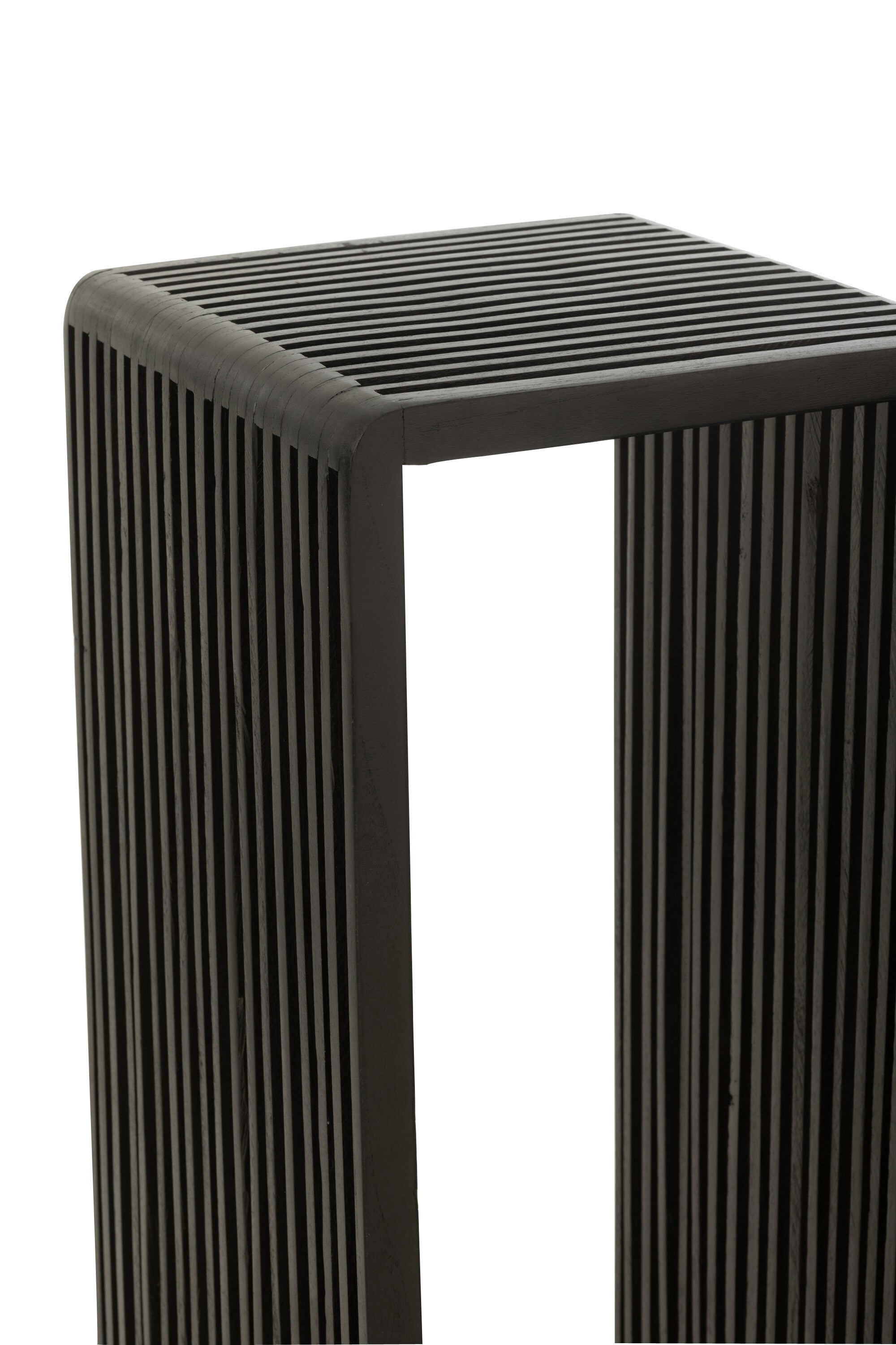Plantenstand S/2 gerecycleerde teak zwart - J-LINE