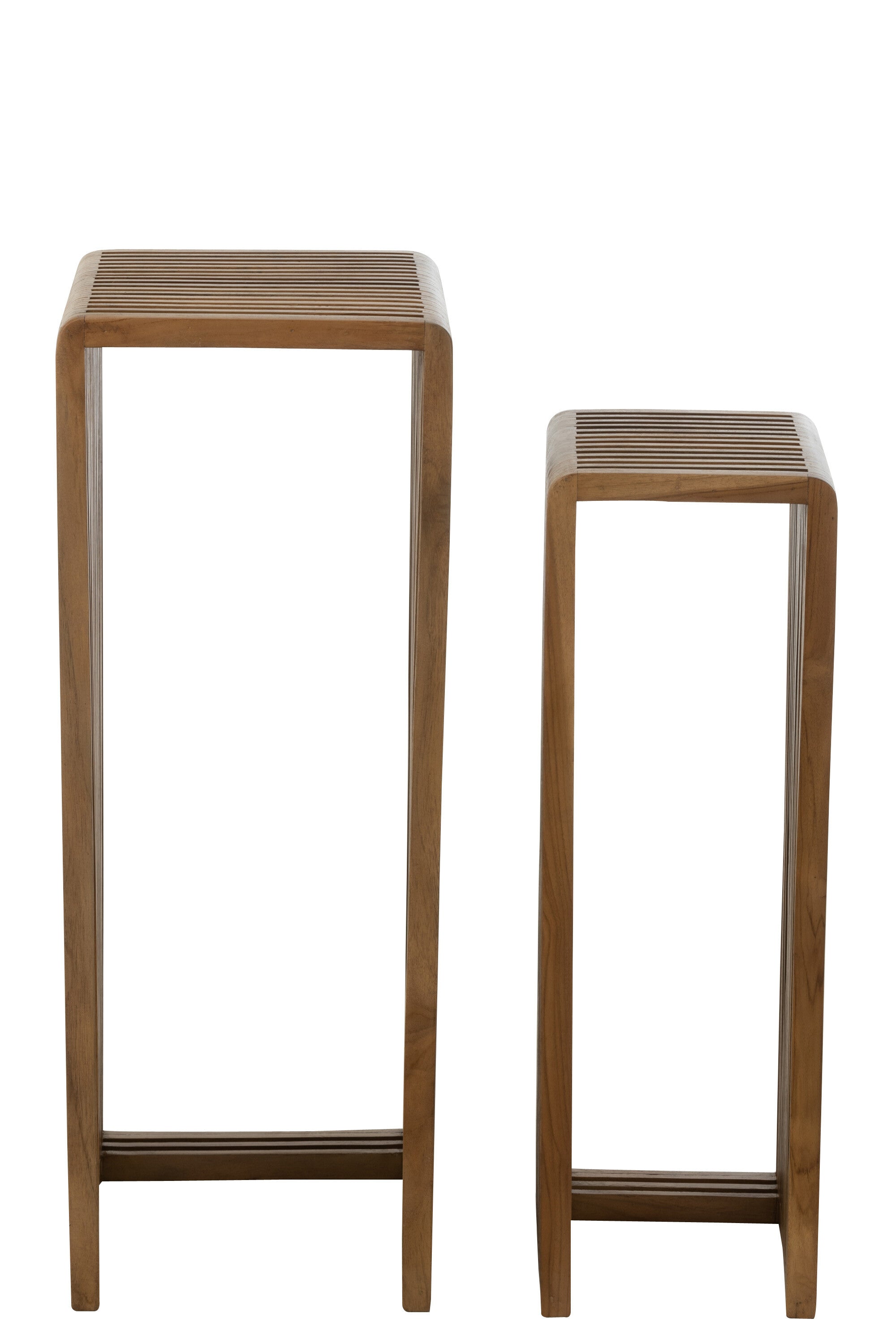 Plantenstand S/2 gerecycleerde teak bruin - J-LINE