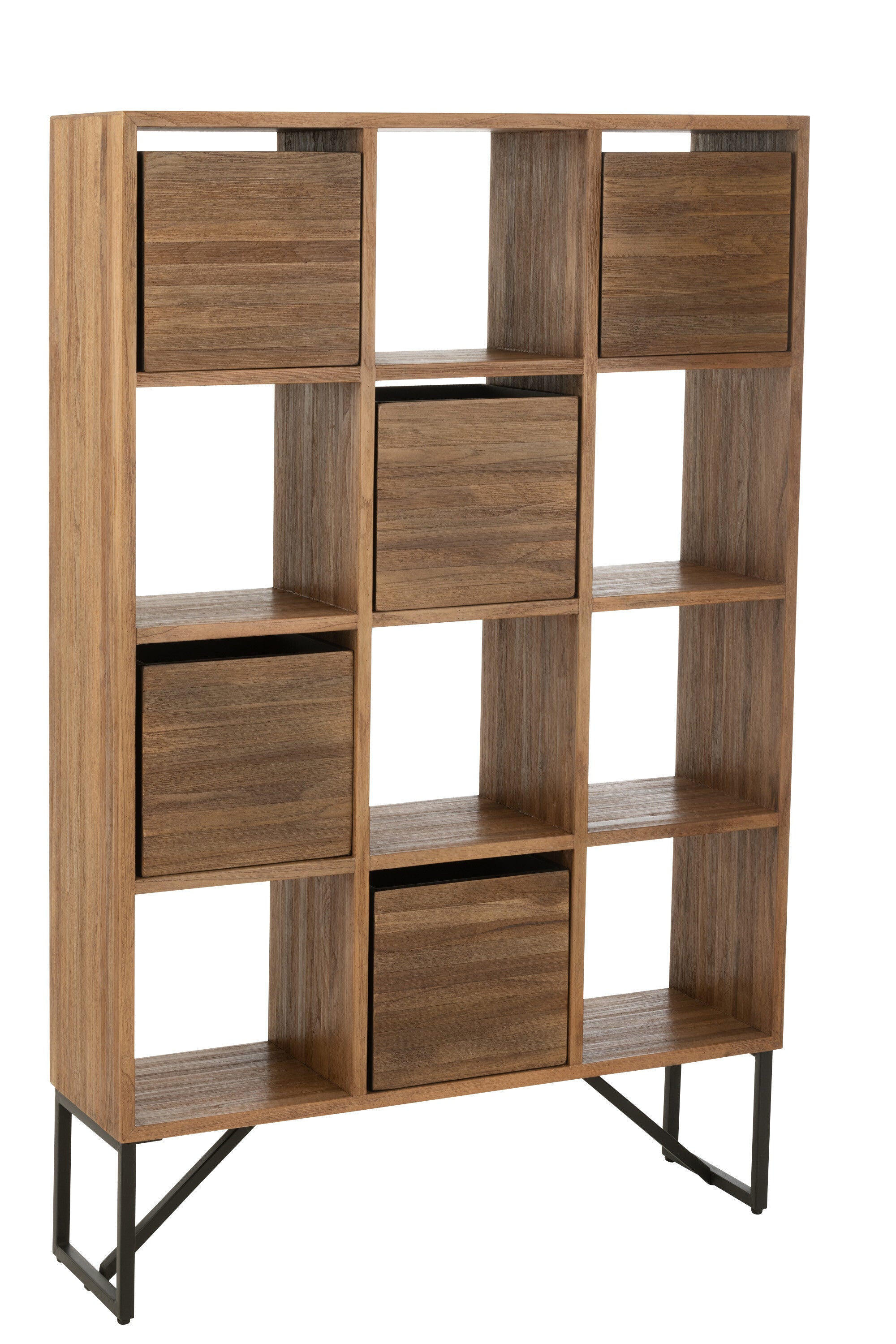 Boekenrek gerecycled teakhout - J-LINE